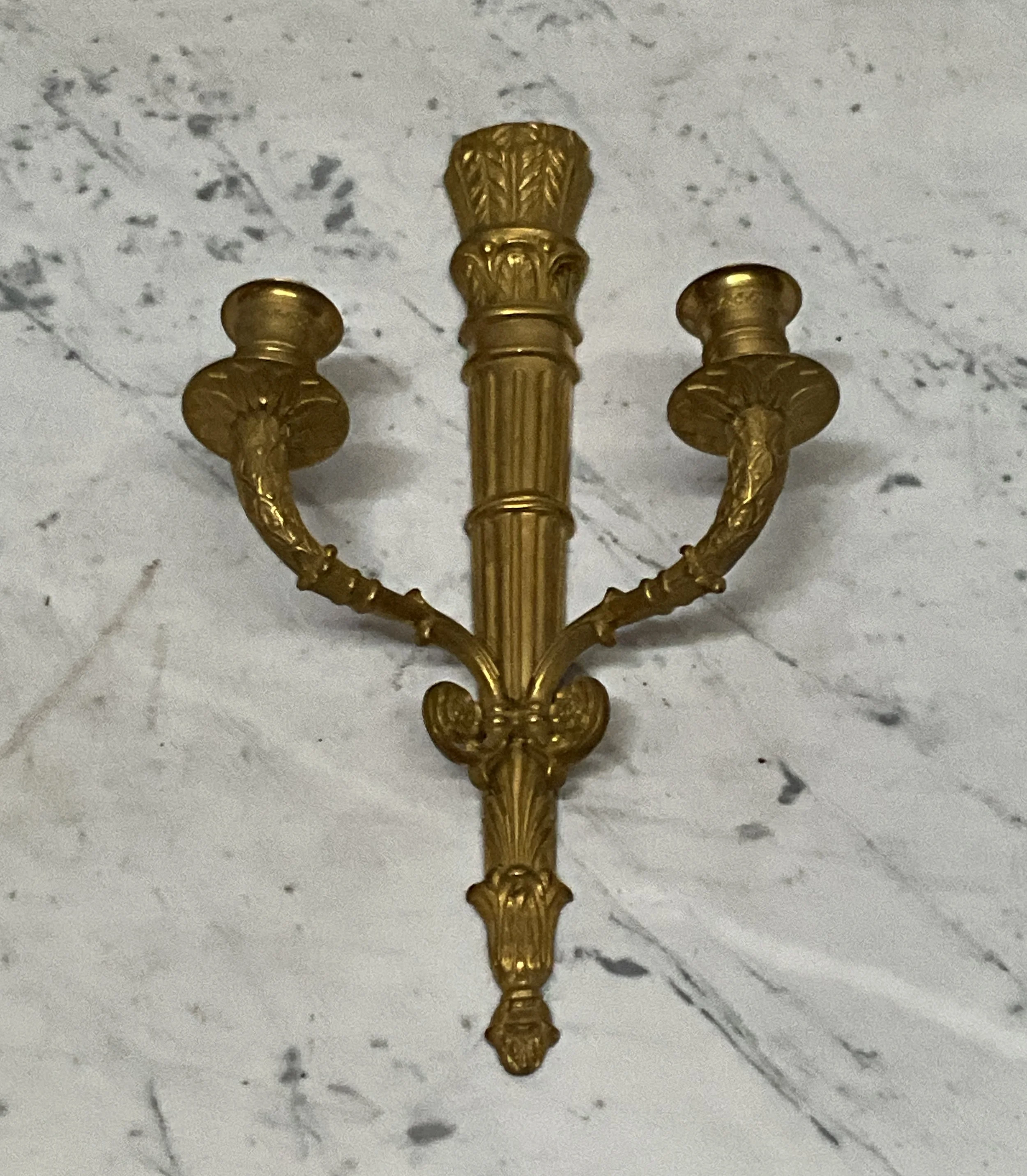 Lucullus Antiques French Antique 19th Century Gilded Brass Quartet of Sconces