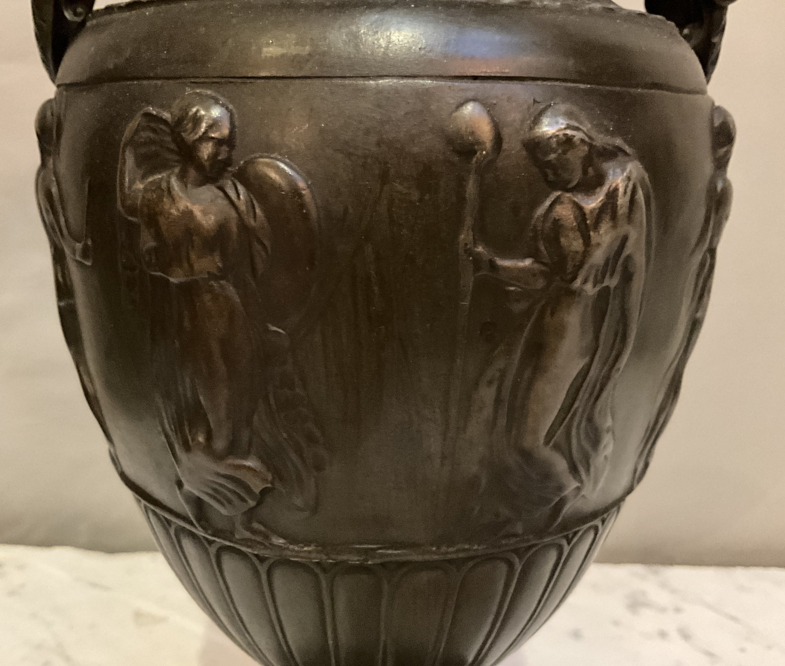 Lucullus Antiques French Antique 19th Century Pair Metal Urns