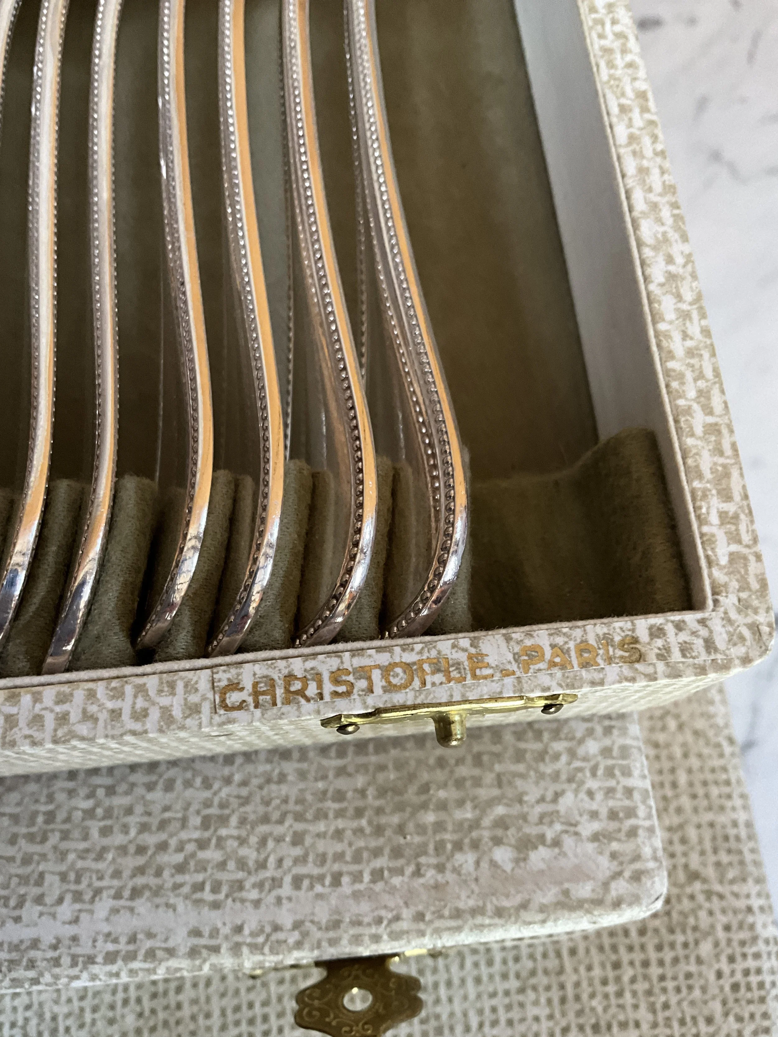 Lucullus Antiques French Antique 1940s Flatware Service, Christofle