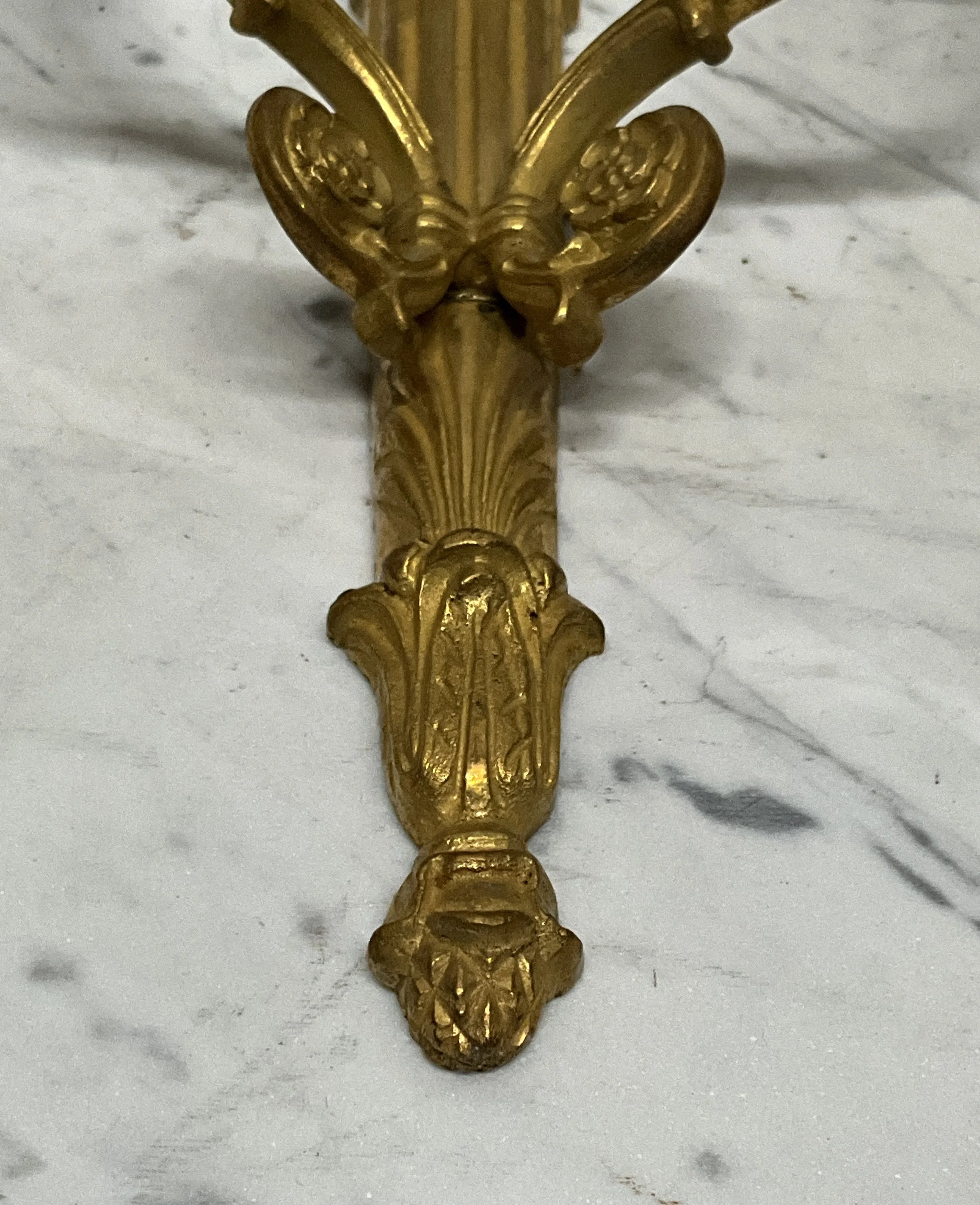 Lucullus Antiques French Antique 19th Century Gilded Brass Quartet of Sconces