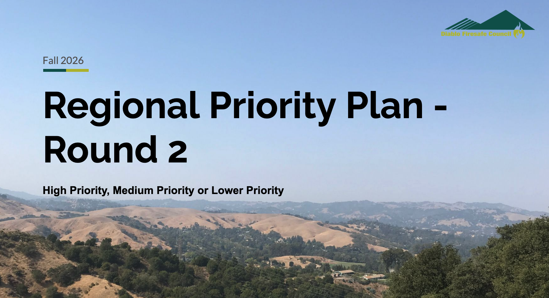 Regional Priority Plan - Round 2 Prioritization