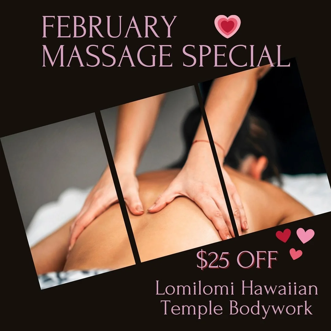 💖 Valentine&rsquo;s Special: Lomi Lomi Massage &ndash; $25 Off All February! 💖

Self-love, relaxation, and renewal&mdash;because you deserve it! ✨ Treat yourself (or someone special) to the deeply healing and soul-nurturing Lomi Lomi Hawaiian Templ