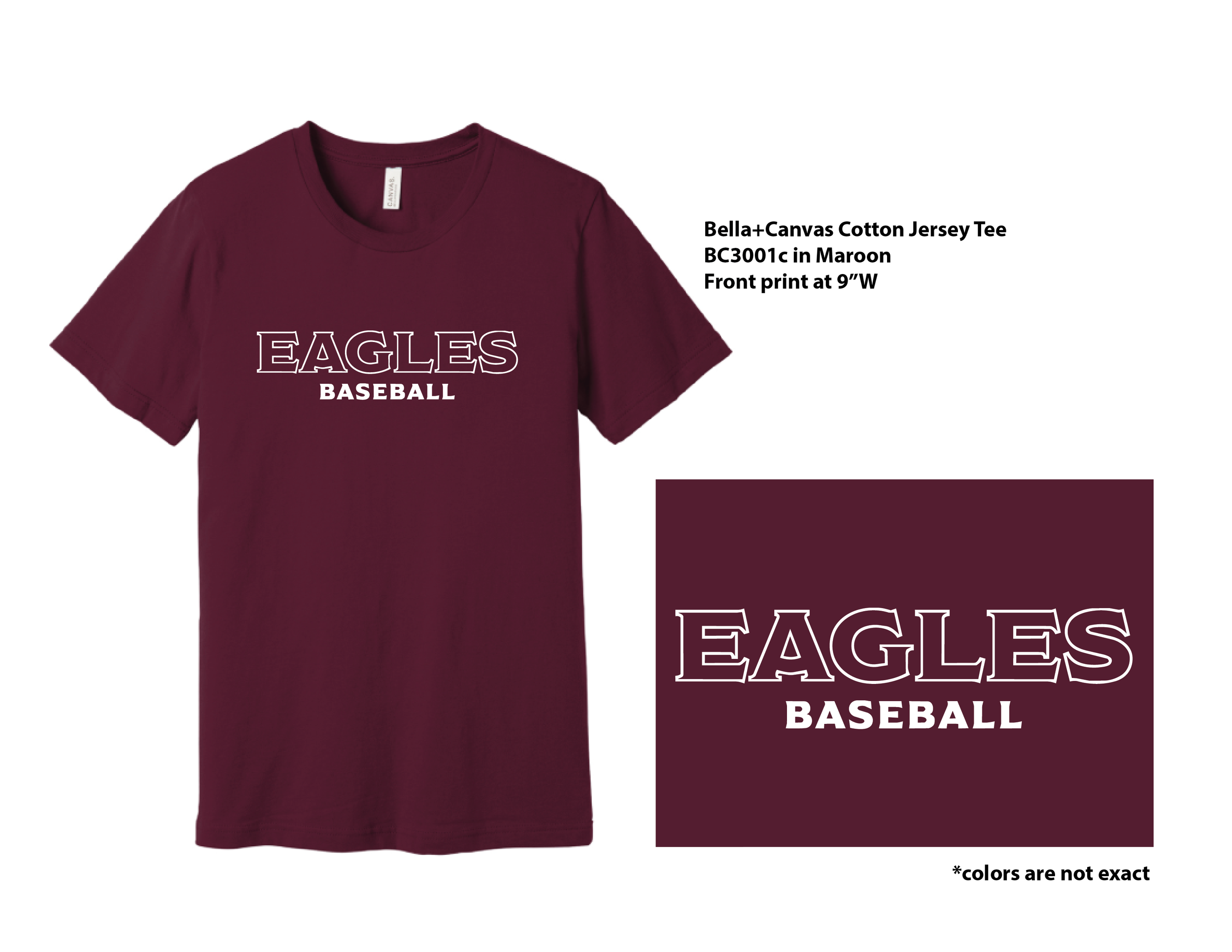 Block Letter Maroon t shirt