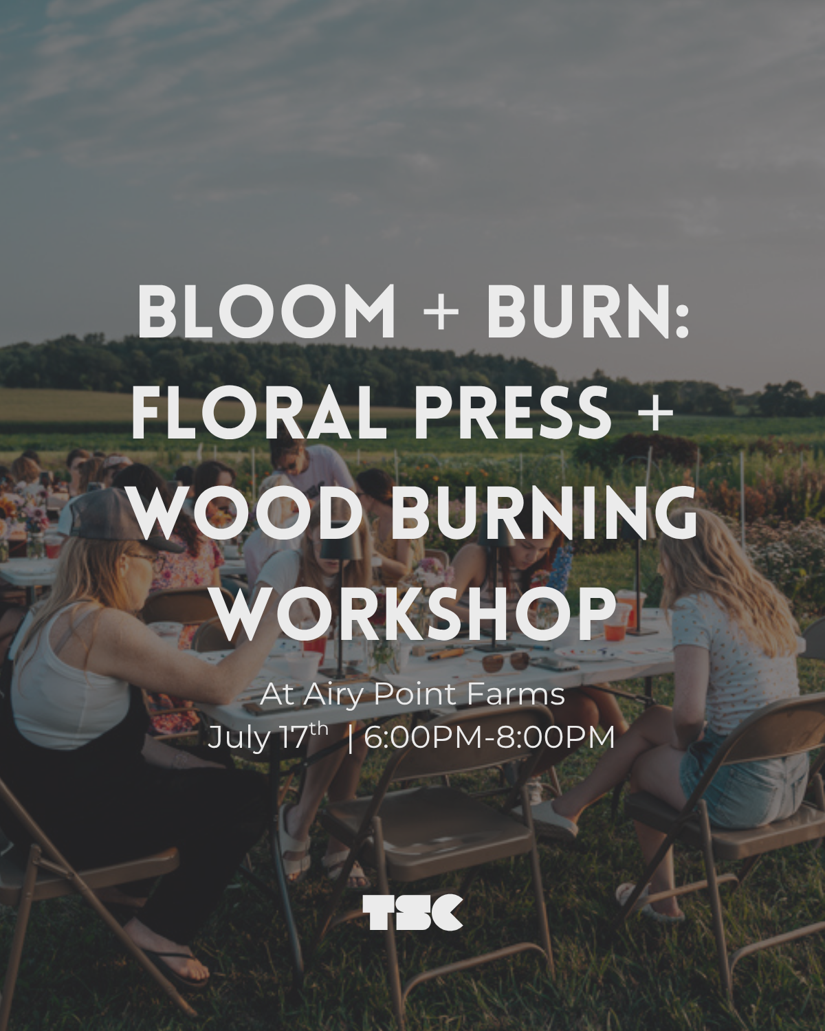 Bloom + Burn: Floral Press +  Wood Burning Workshop