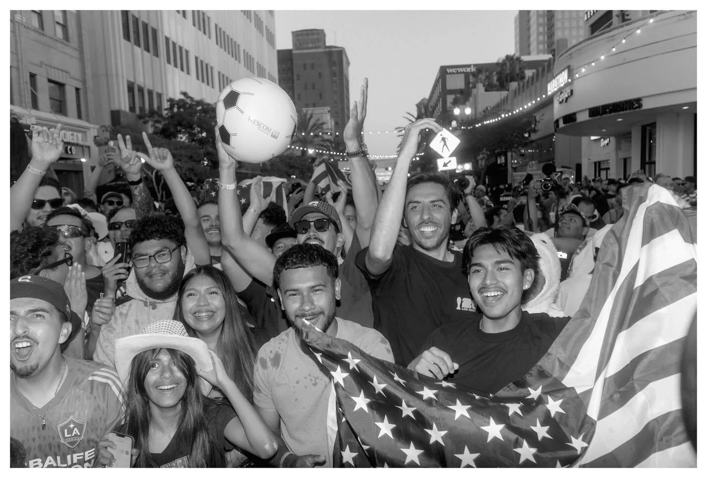 Scenes from Pine Ave. as hundreds gathered to cheer on Team USA during their first match of the 2026 FIFA World Cup against Paraguay, hosted by @dtlballiance x @lagalaxy | 06&bull;12&bull;2026 Long Beach, CA
&bull;
&bull;
&bull;
&bull;
&bull;
&bull;
