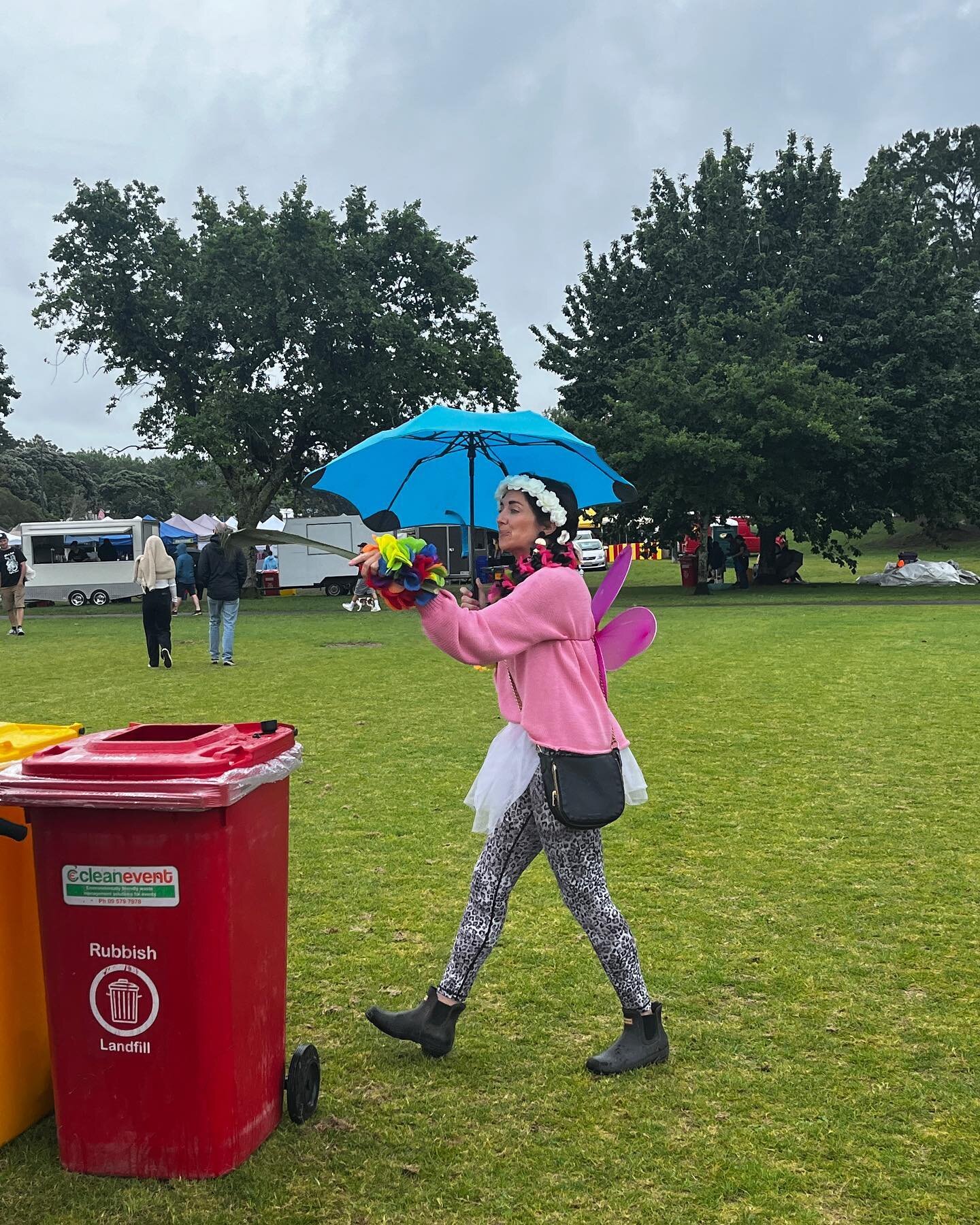 Highlight of the year - being a bin fairy for the @greylynnparkfest today. Gumboots on and making sure people are learning more about waste 🧚&zwj;♀️