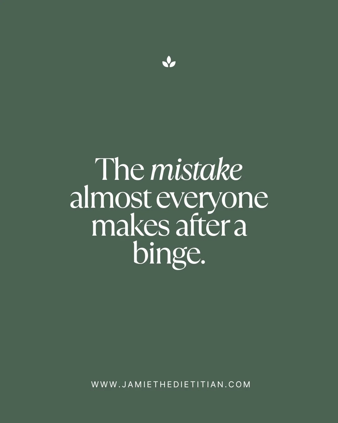 The mistake almost everyone makes after a binge.⁠
⁠
After a binge, most people immediately go into damage-control mode.⁠
⁠
&ldquo;I need to be stricter tomorrow.&rdquo;⁠
&ldquo;I need to make up for this.&rdquo;⁠
&ldquo;I have no self-control.&rdquo;