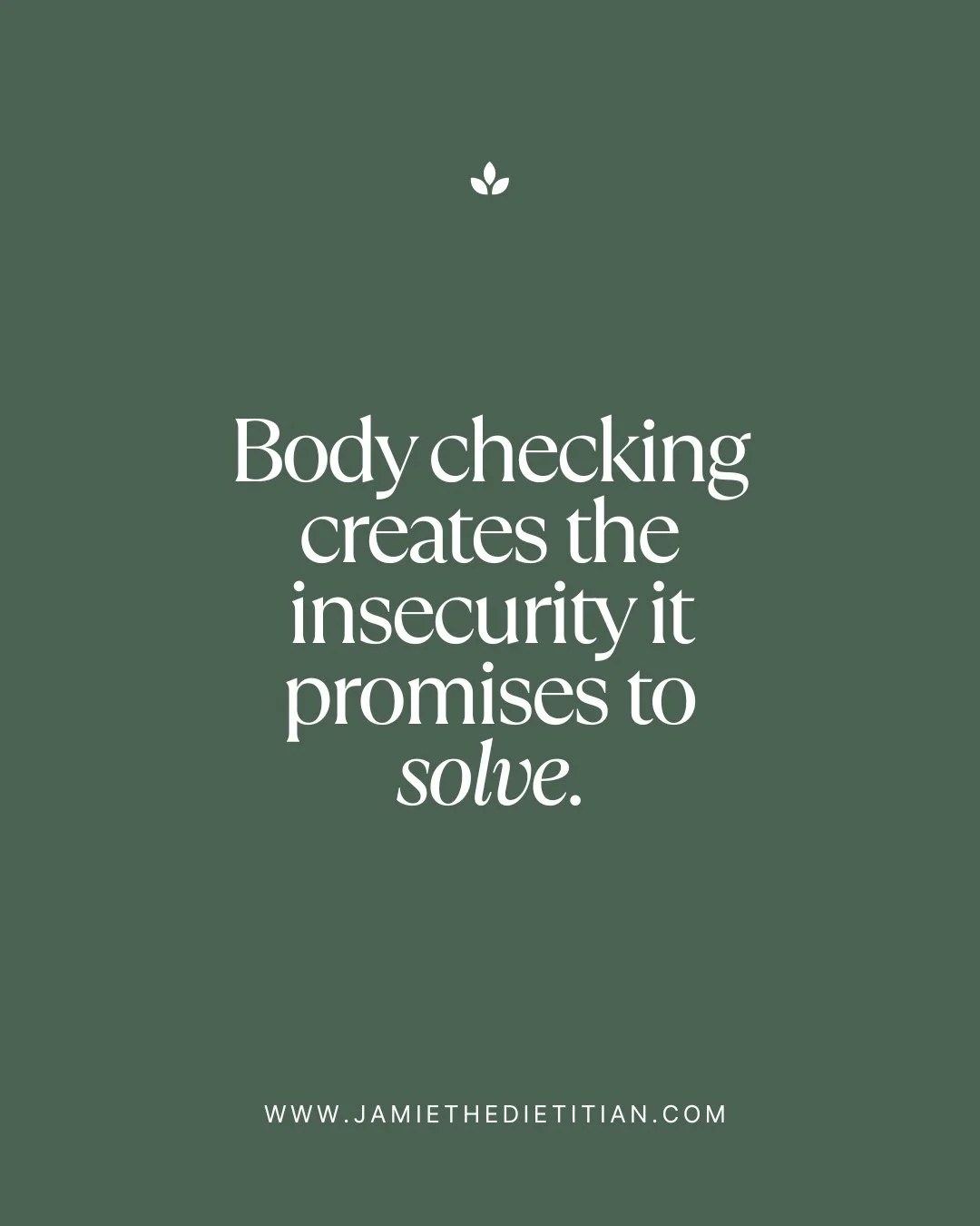 Have you noticed that body checking can create a quick sense of relief or reassurance&hellip; but then a few minutes later you feel even more anxious, critical, or hyperaware of your body again?⁠
⁠
That&rsquo;s because body checking reinforces the be