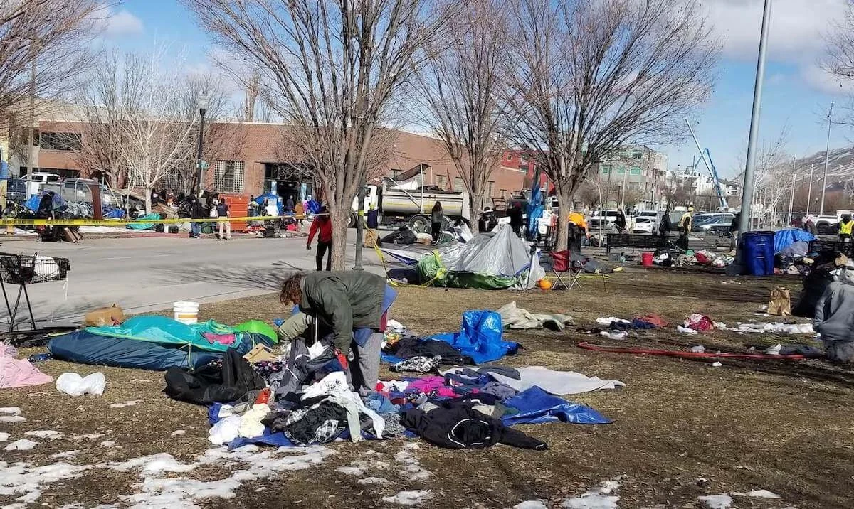 Homeless encampment in Salt Lake City.