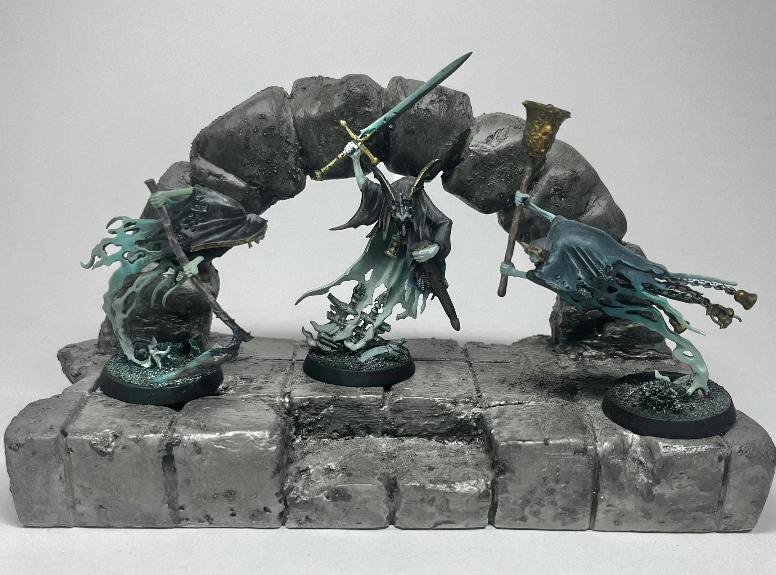 Knight of Shrouds with Grimghaust Reapers on Hand Carved Foam Terrain (2024)