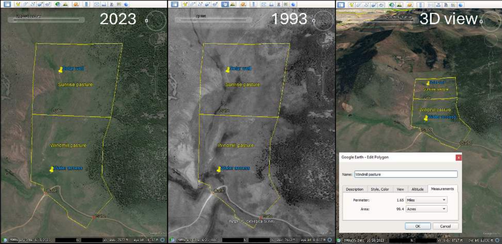 Figure 3. Examples of how Google Earth Pro can be used for rangeland management.
