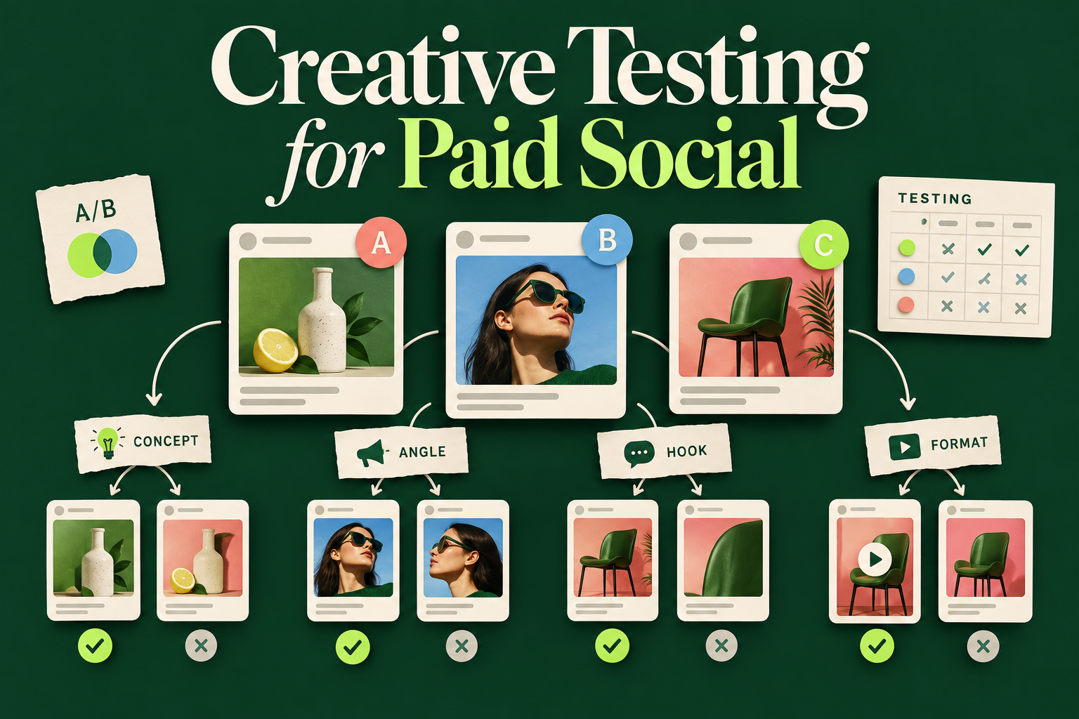 Creative Testing for Paid Social: How to Test Concepts, Angles, Hooks, and Formats
