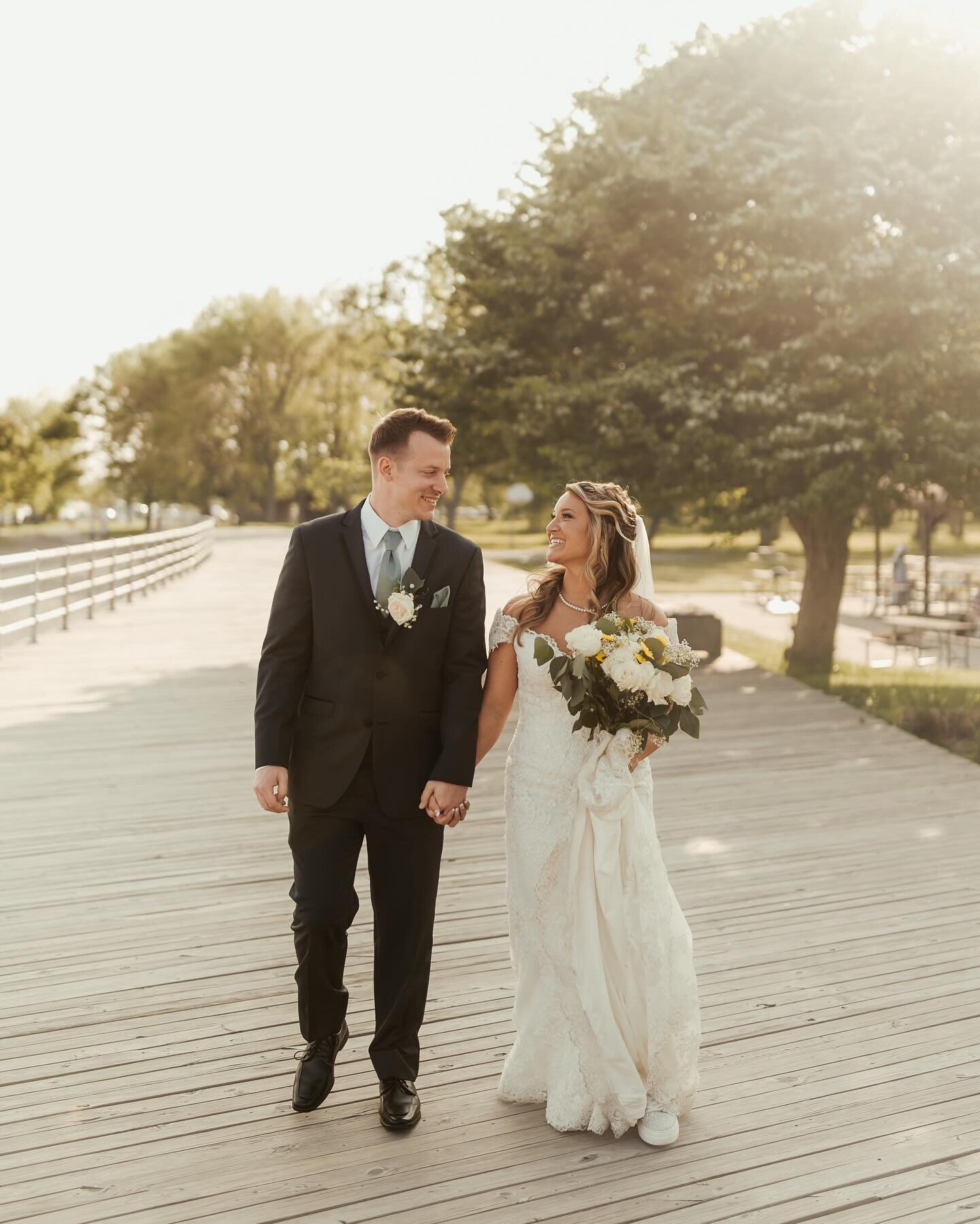 Highly recommend stepping away from the dance floor to capture some golden hour wedding portraits!