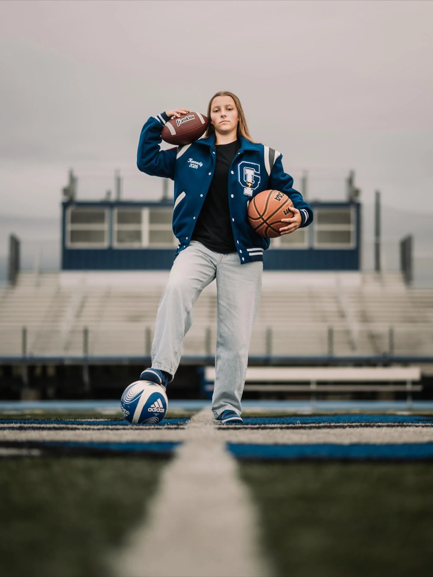 Kennady, Class of 2026. Three sports captured on one field, followed by a Grand Island bridge shot of course. Still have some spots in November for senior portraits!