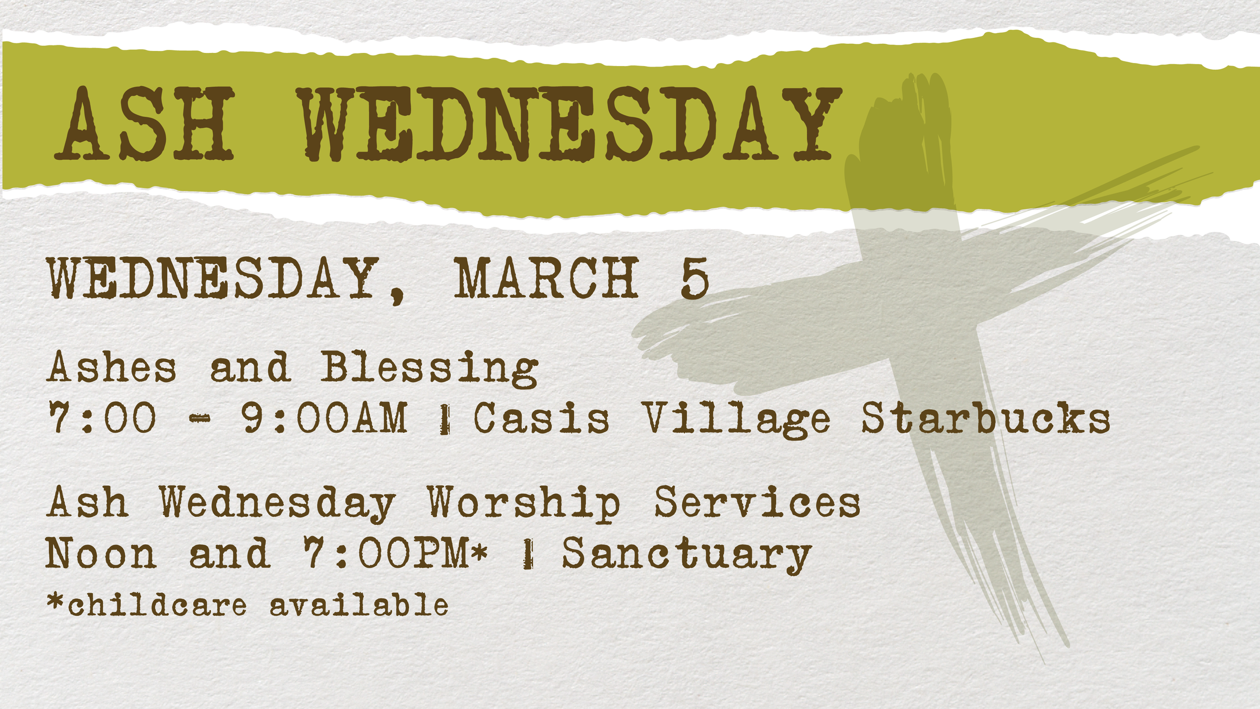 Ash Wednesday Services