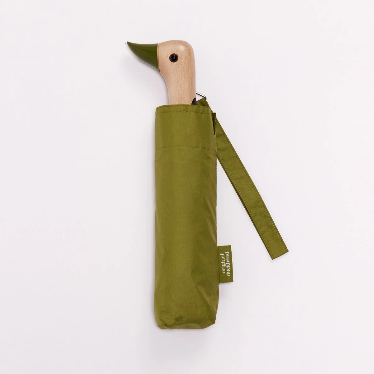 Olive Green Duck Umbrella Closed Flatlay 1200 x 1200.jpg