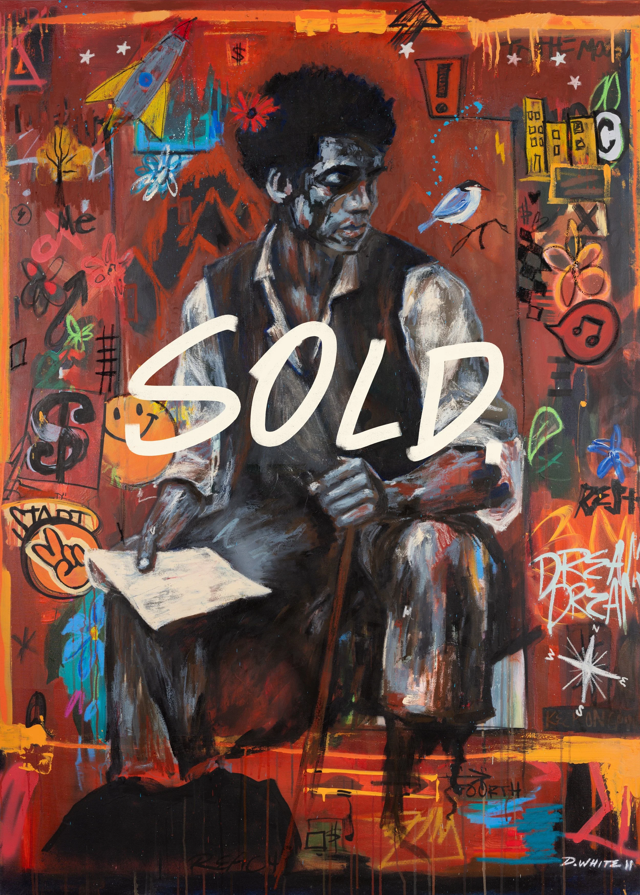 “Urban Dreamer” 52x64in Arcylic, Oil Pastel on Canvas