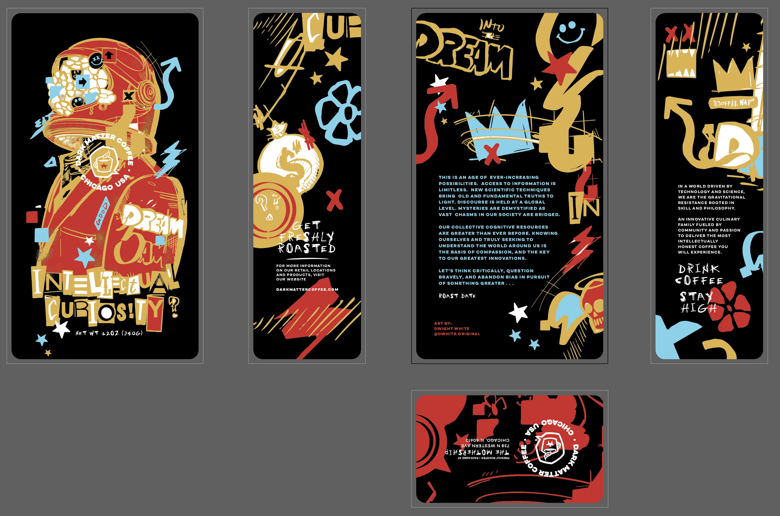 Coffee Canvases: Artistic Impressions of Dark Matter's Flavors