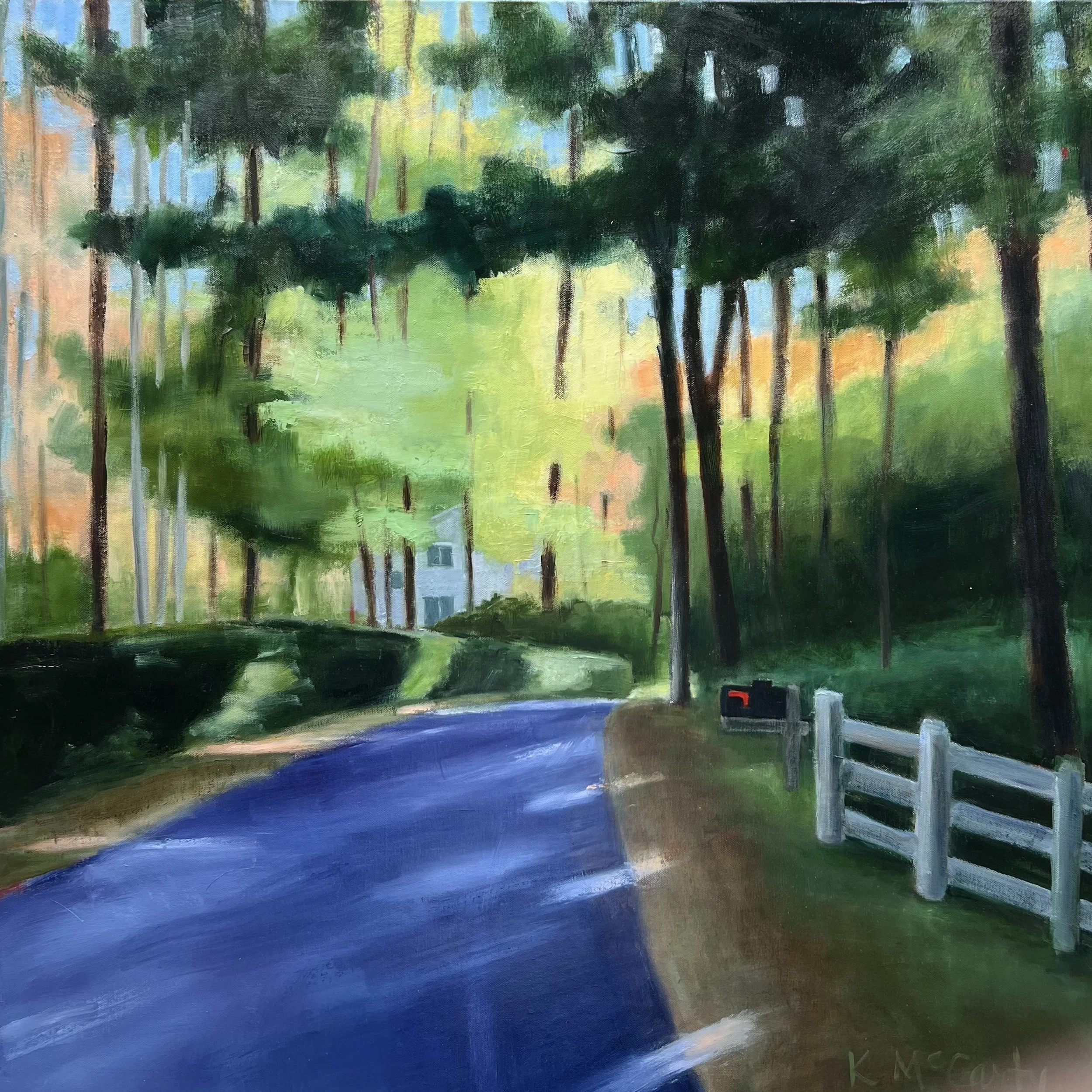 A painting of a street by Katherine McCarty