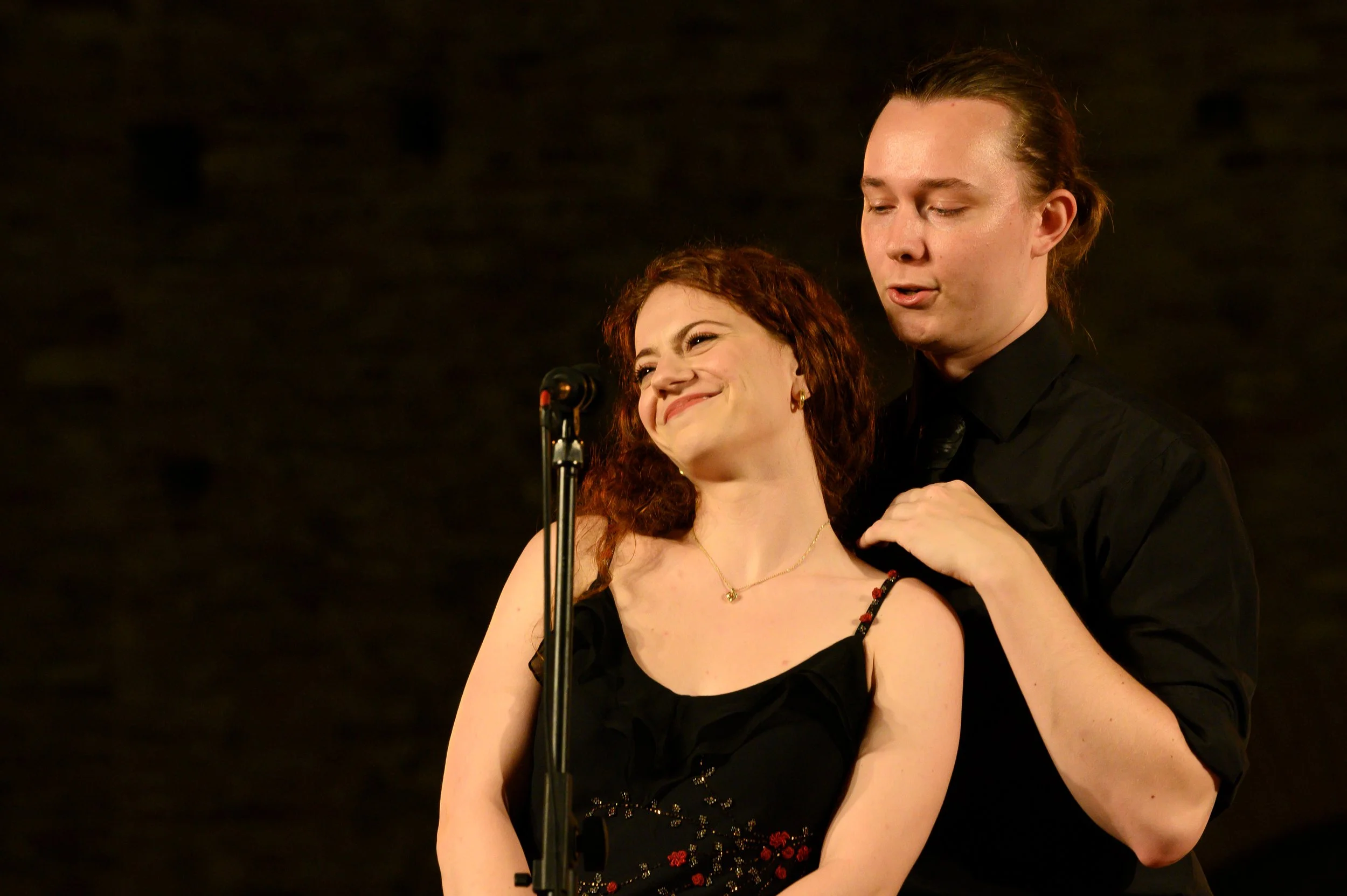 Arianna singing "Rosina" in scenes from Rossini's IL BARBIERE DI SIVIGLIA with Classic Lyric Arts. Photo courtesy of Stefano Martini. Featuring baritone Kevin Douglas as Figaro.