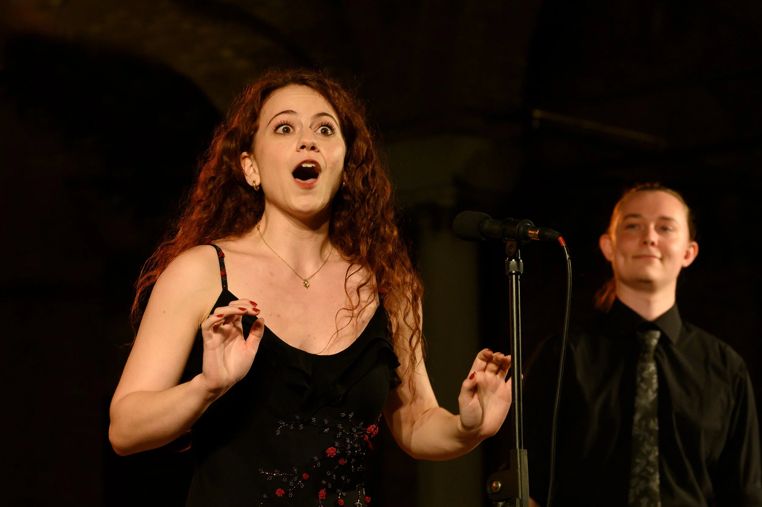 Arianna singing "Rosina" in scenes from Rossini's IL BARBIERE DI SIVIGLIA with Classic Lyric Arts. Photo courtesy of Stefano Martini. Featuring baritone Kevin Douglas as Figaro.