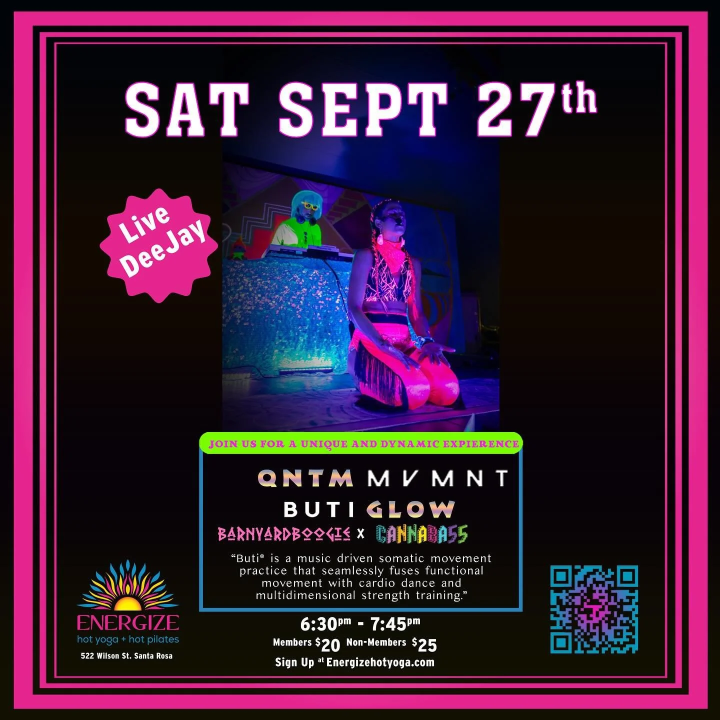 🌿✨ As the seasons shift, it&rsquo;s time to shake off that stagnant energy and welcome new creativity and opportunities! Join us for a dynamic Buti Yoga session with live unique Deejay beats by @cannaba55, where we&rsquo;ll flow, dance, and connect 