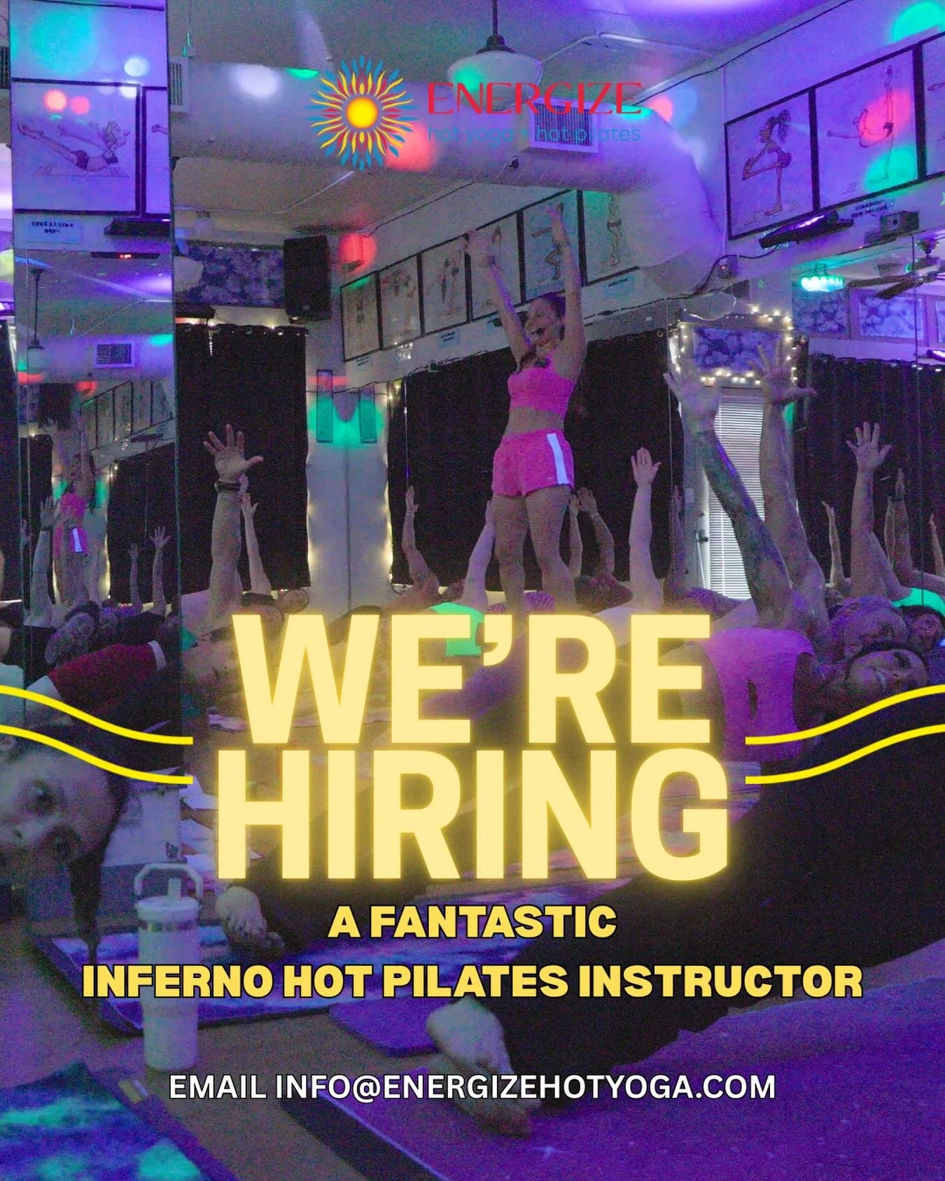 ENERGIZE IS HIRING AN INFERNO HOT PILATES INSTRUCTOR! 🪩 🔥 
⚡️ Must have availability Thursdays, Fridays &amp; Sundays 3pm + later
⚡️ Must have completed IHP teacher training with Gabi Walters 
⚡️ Email info@energizehotyoga.com to apply
&bull;
&bull
