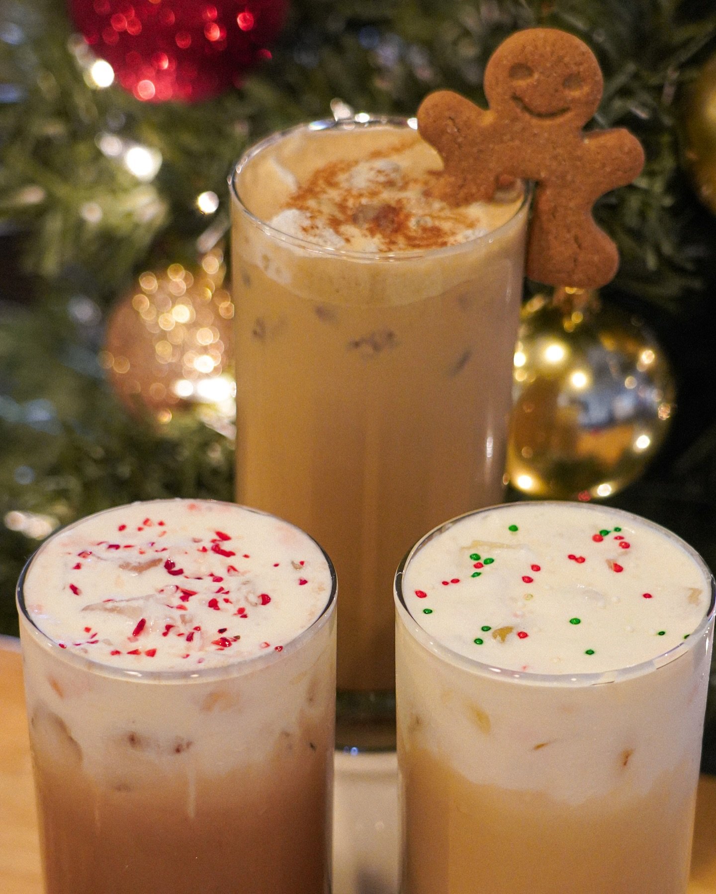 Holiday drinks are here❄️🎄
House made syrups &amp; cold foams, you know the vibes😉 

🌟 All drinks can be ordered as a latte, chai or matcha!
🌟Enjoy them hot or iced!

All yours until January 1st⛄️
