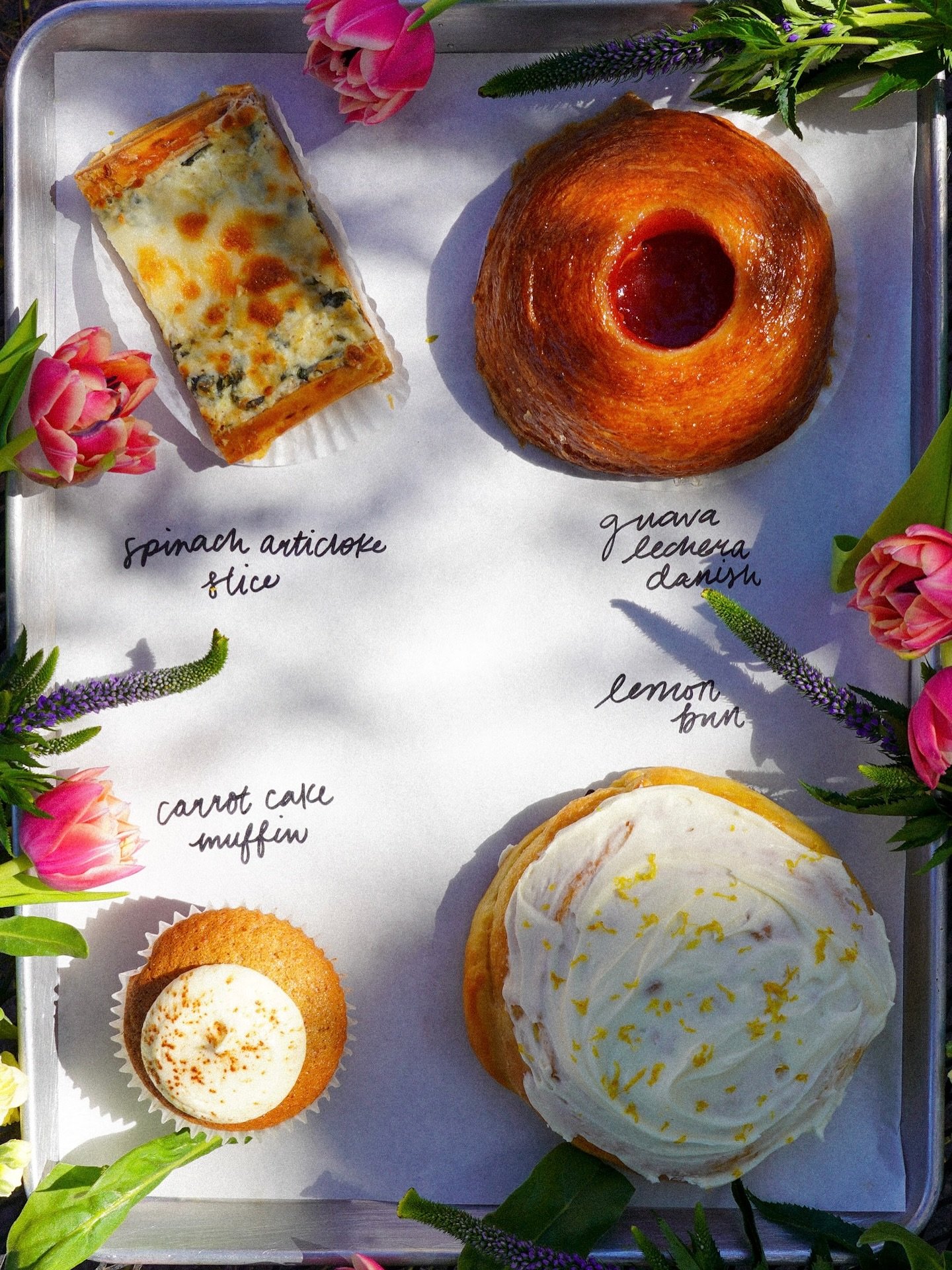 but wait&hellip;.. there&rsquo;s more!🍋🌺🥕🌟

Spring pastry specials! 
- spinach &amp; artichoke slice 
- guava lechera danish 
- carrot cake muffin 
- lemon bun 

Can&rsquo;t wait for you to try em&rsquo;🤗