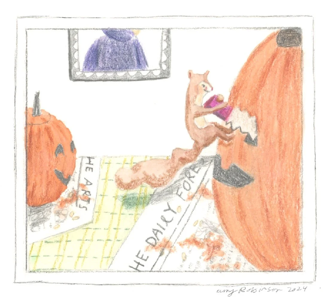 Pip carves a pumpkin