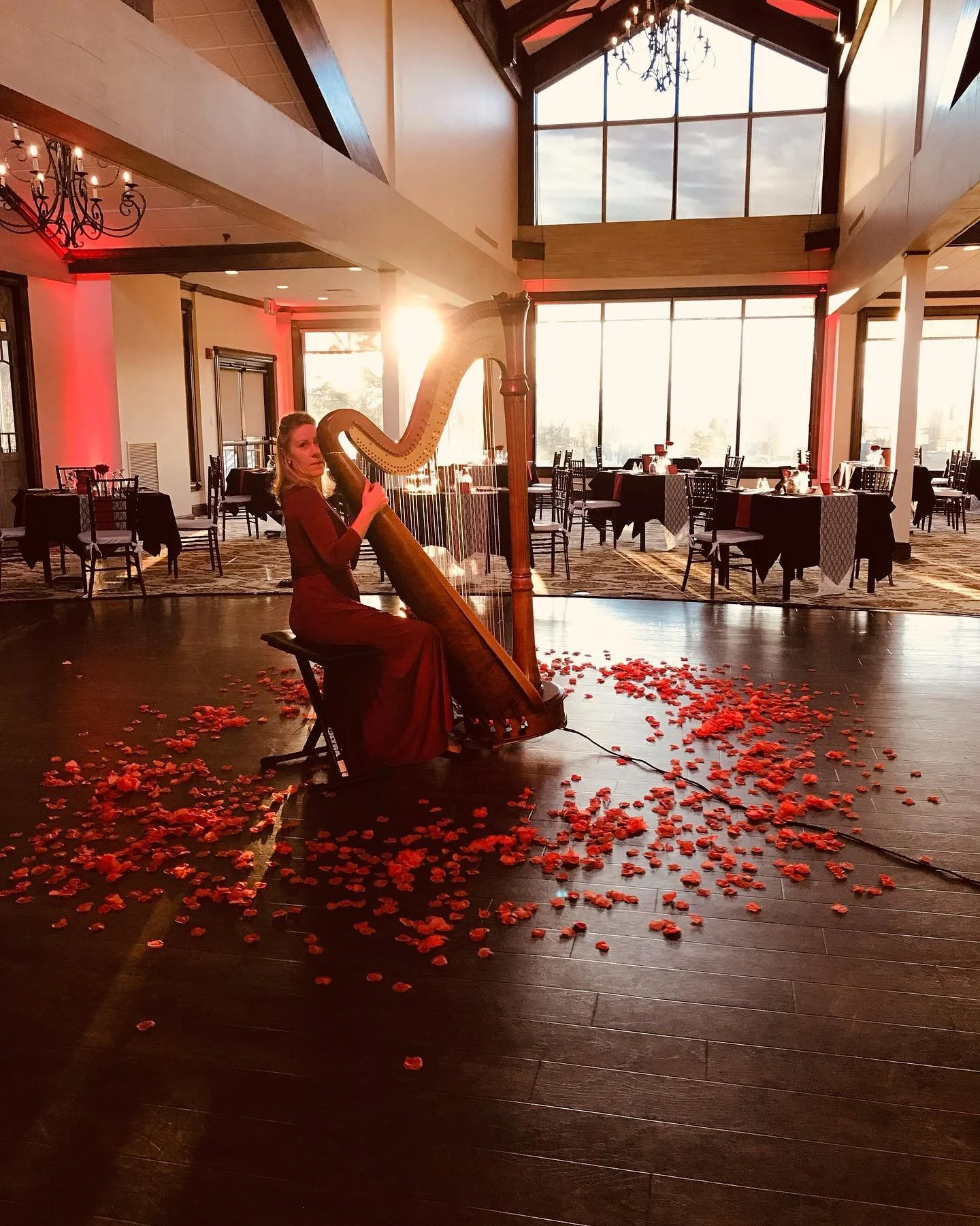 Look out, y&rsquo;all-It&rsquo;s about to get romantic in here!

@countryclubofasheville 
@jessicaschaefferharp 

#828isgreat 
#harp
#weddingharpist 
#ashevilleevents