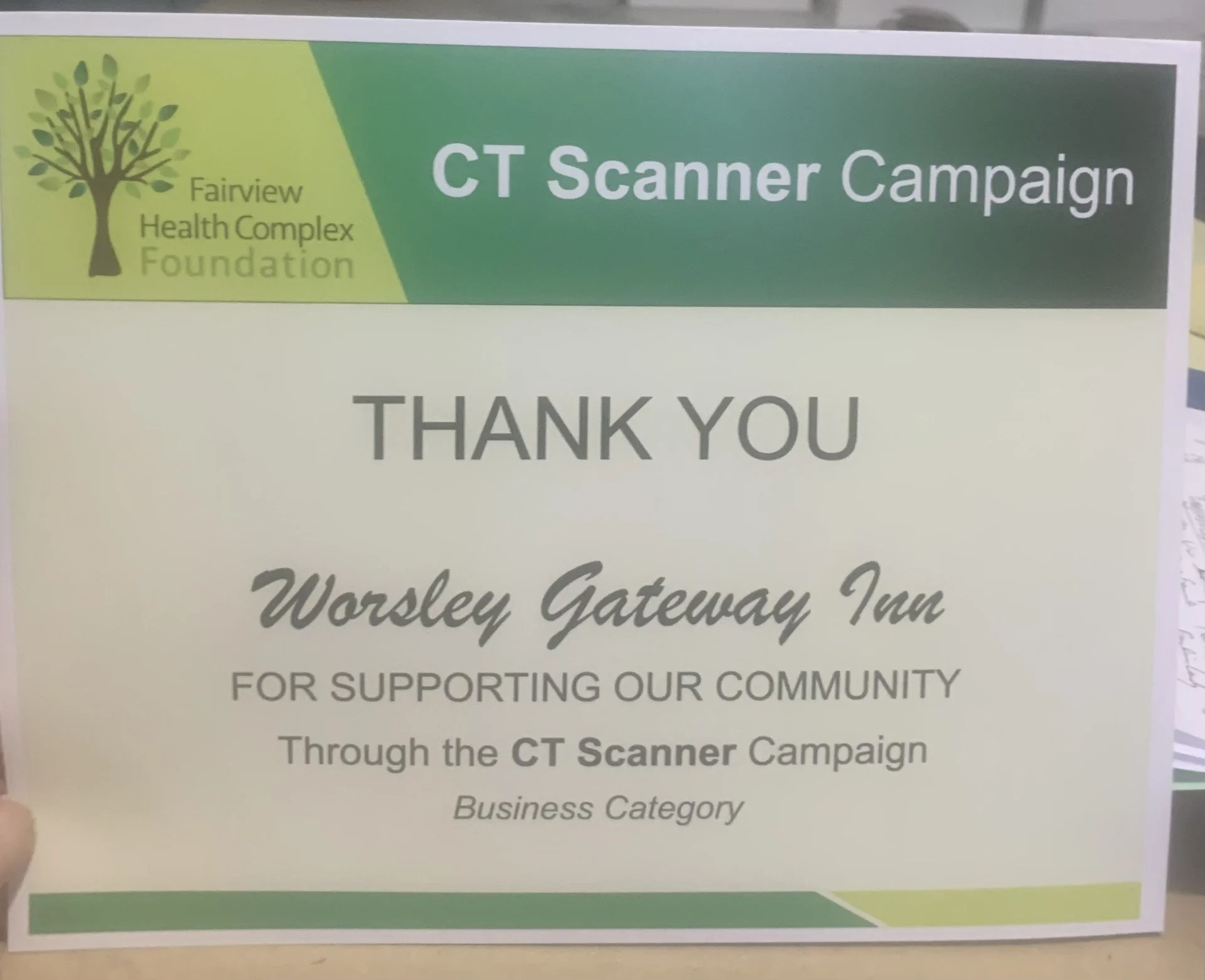 Thank you Worsley Gateway Inn