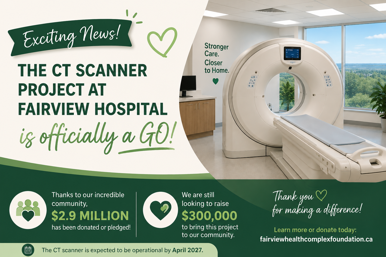 The CT Scanner Project at Fairview Hospital Is Officially a GO!