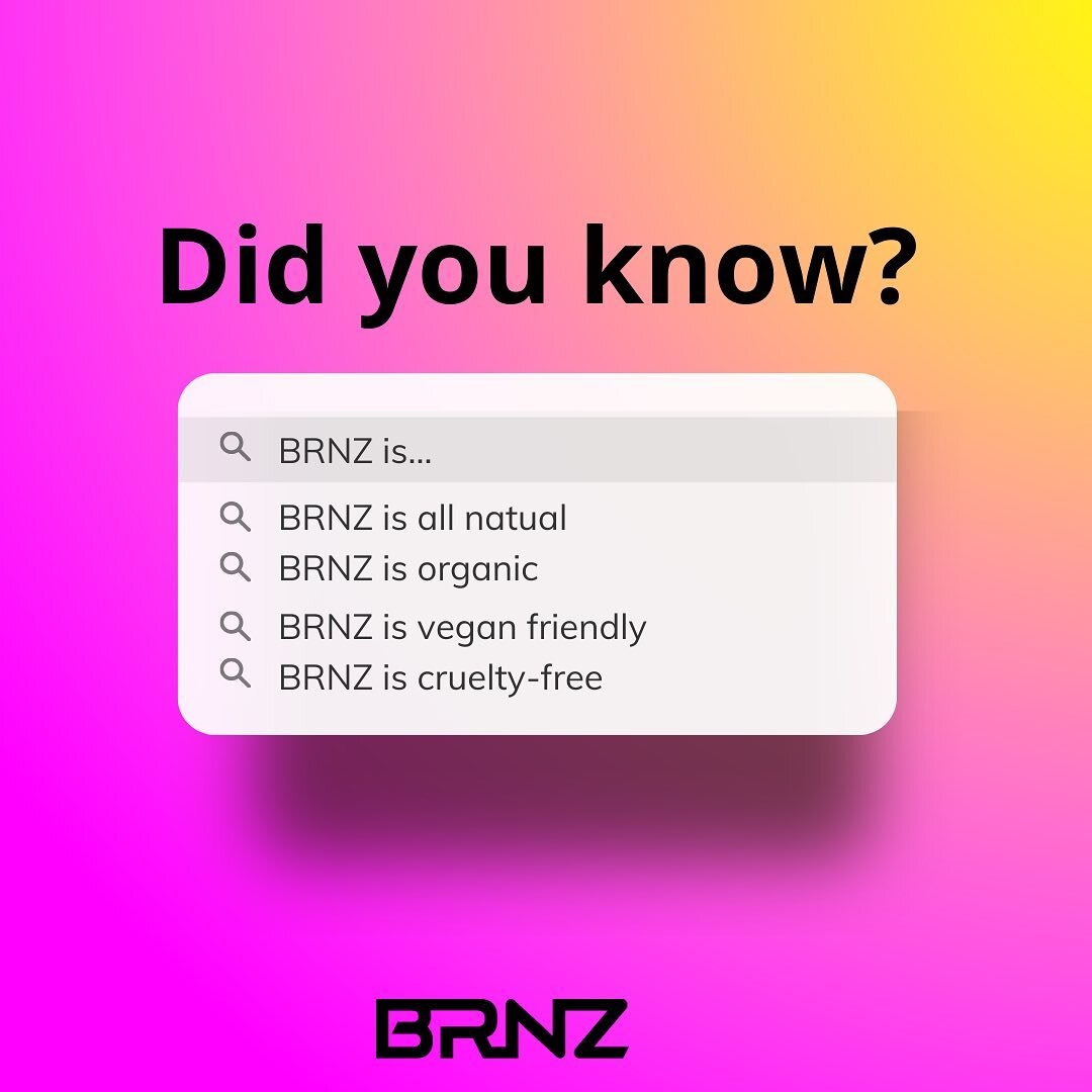 Did you know BRNZ tanning solutions are made from natural and botanically derived ingredients?

Our blend: 
-Rich in antioxidants
-Prevents inflammation
-Promotes skin hydration