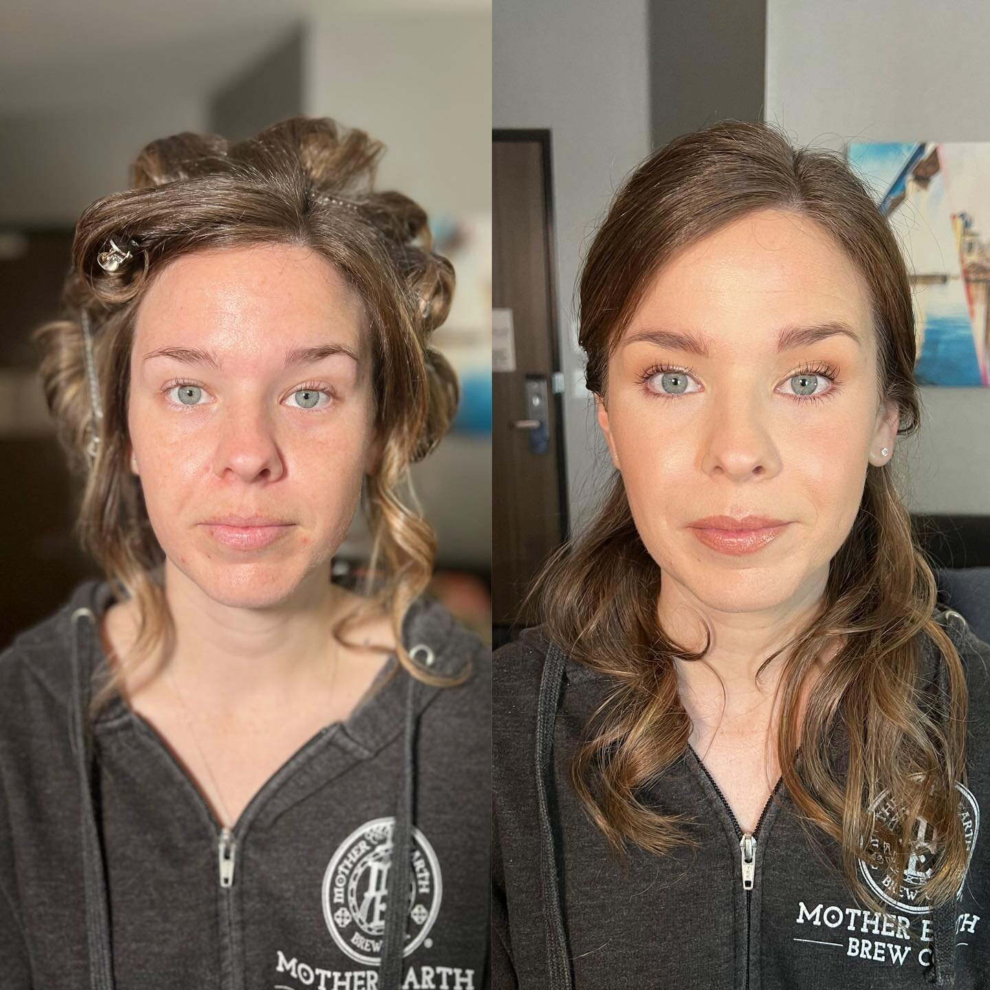 This bride wanted minimal makeup &amp; no lashes. She wanted to feel just like herself! Can we talk about those eyes!?! 😍 
.
.
Hair by - @makeupbythesea 
.
#beforeandafter #makeupbykristinicole&nbsp;#kristinicolemua&nbsp;#SouthernCaliforniaWeddingMa