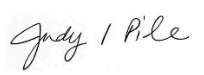 Signature reading 'Judy I Pile'