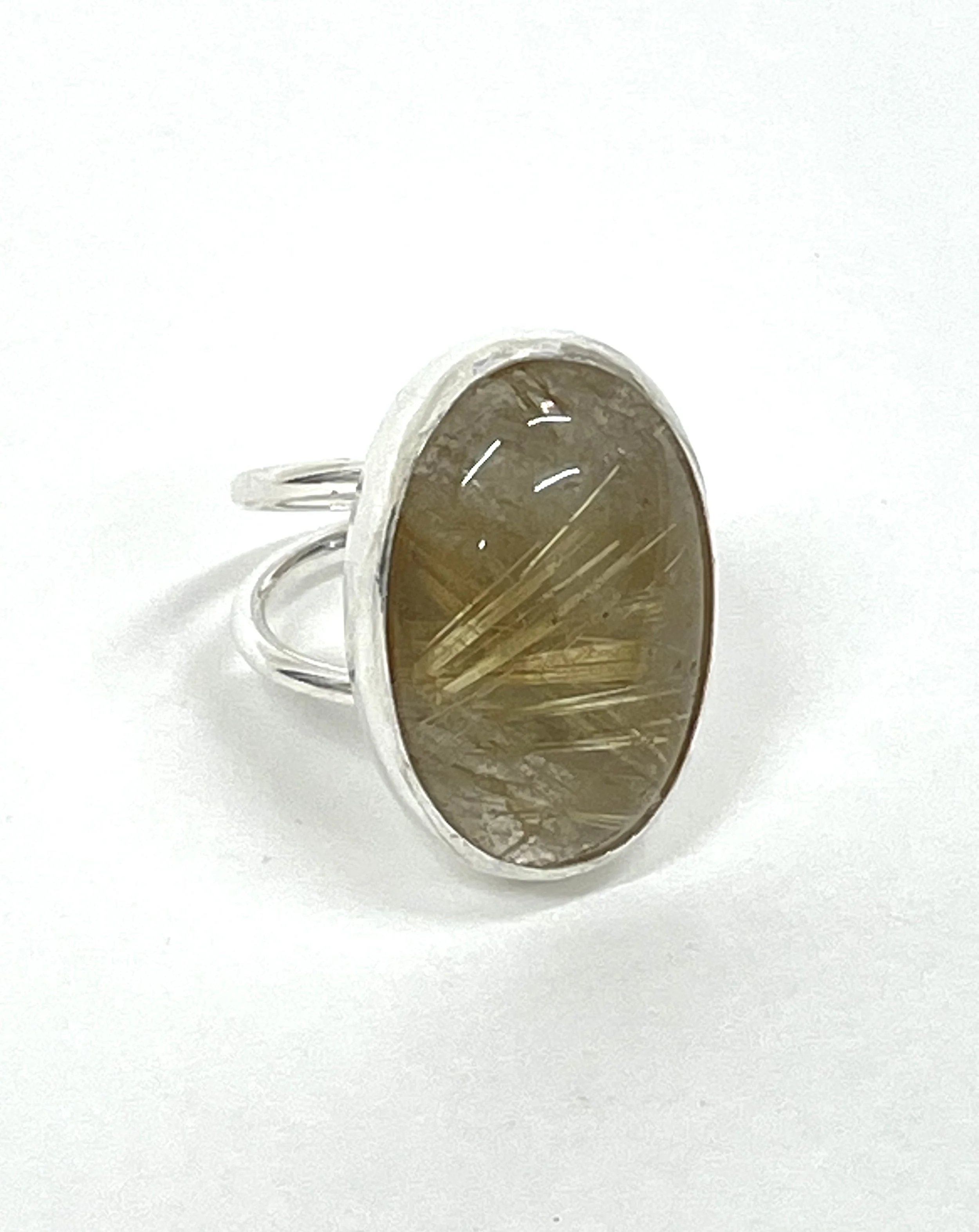 Rutilated Quartz Coctail Ring