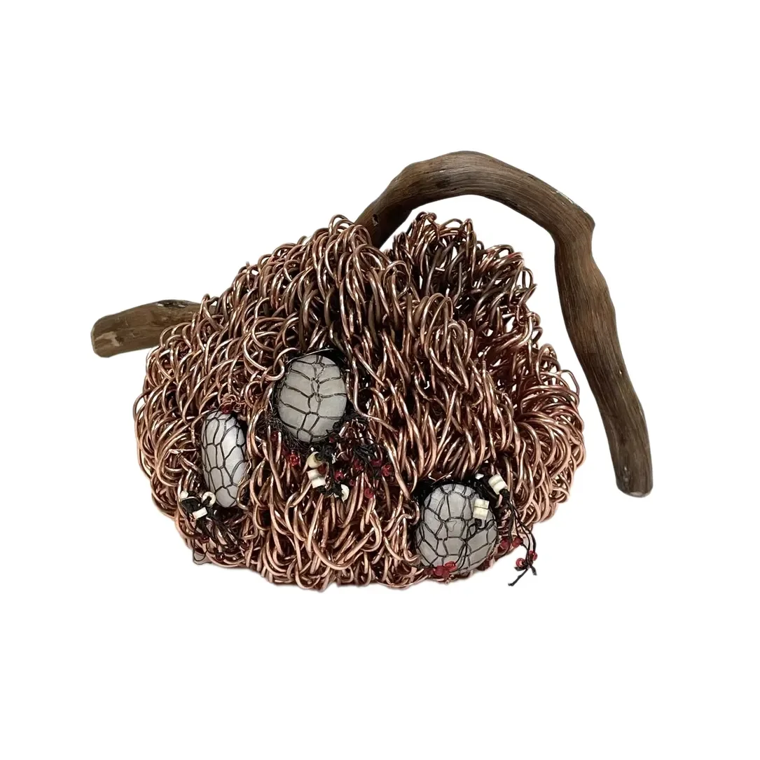'To Be Kept Within' - Woven Copper & Casuarina Root Sculpture