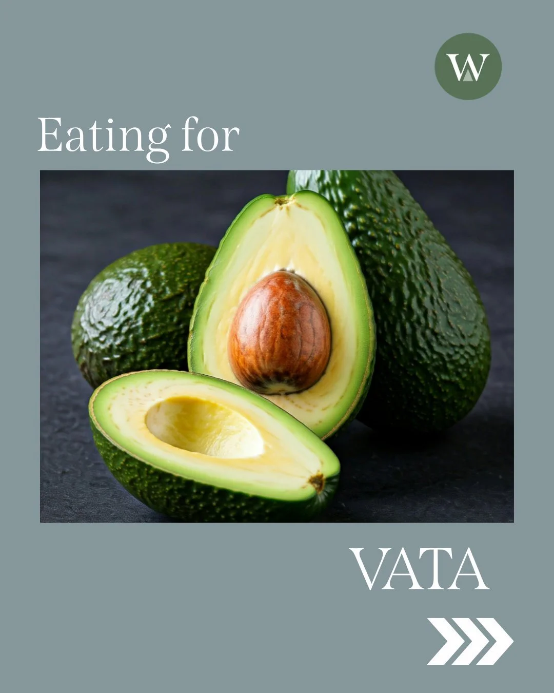 The air is cooler and the wind a bit stronger. Does your skin feel extra dry or your mind a bit scattered? Ours sure does 😅
This is Vata season, a time to slow down, warm up and nourish deeply.

🥑Slice a ripe avocado and savor its creamy texture al