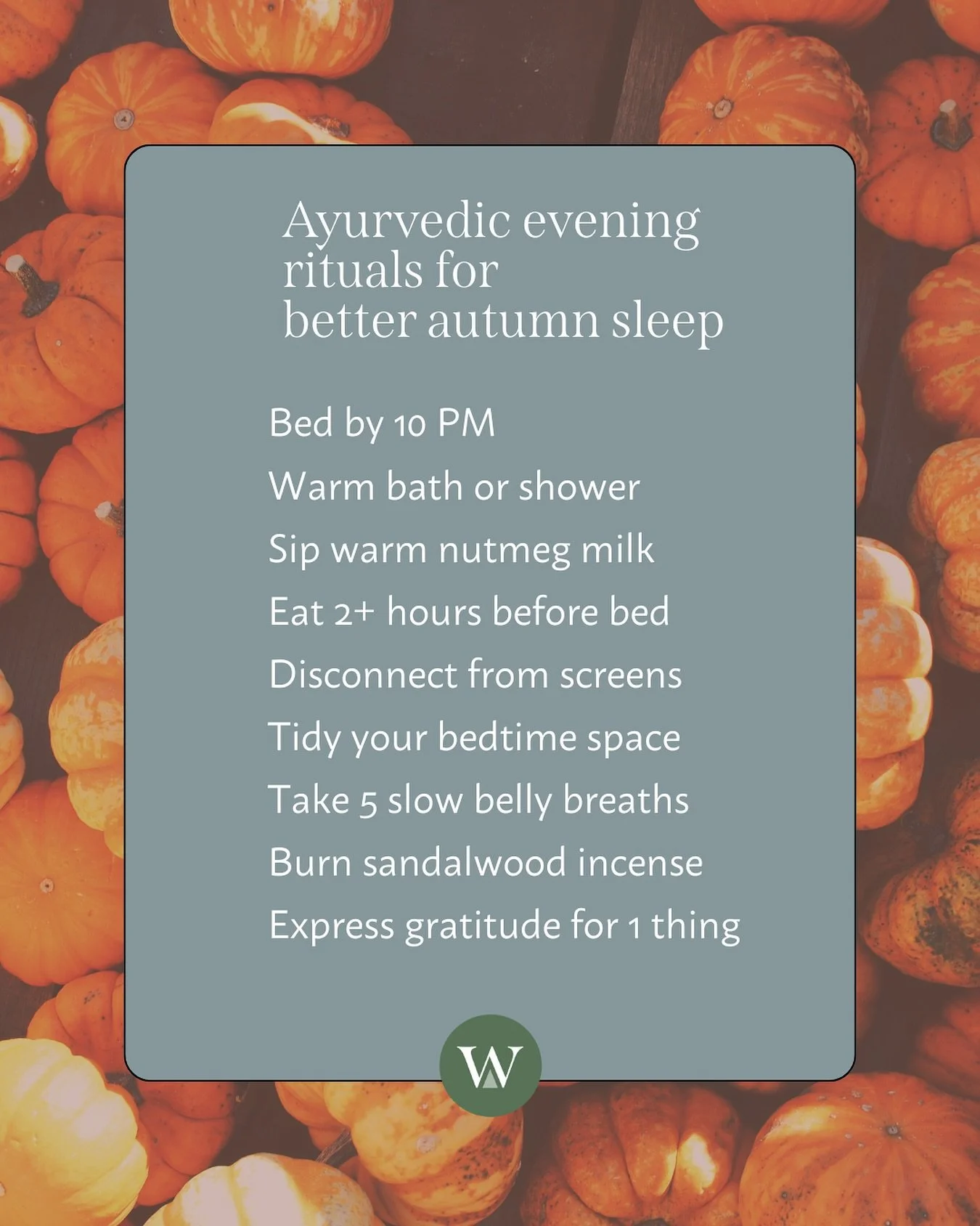 These grounding evening rituals calm the nervous system, warm the body, and steady the airy, restless energy of fall. 🌙

#whenliving #ayurveda #autumn #vata