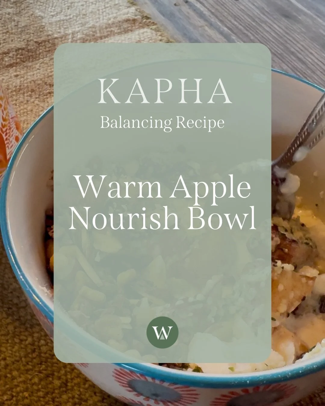 Warming Apple Nourish Bowl ☀️🍎

Light, warming, and beautifully spiced &mdash; this bowl works across both Kapha and Vata seasons. 

In Kapha season (where we are right now), the ginger and cinnamon kindle digestive fire and keep the meal light and 
