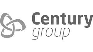 Logo of Century Group featuring a stylized knot icon and the company name.