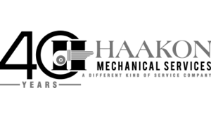 Haakon logo with a key symbol, celebrating 50 years.