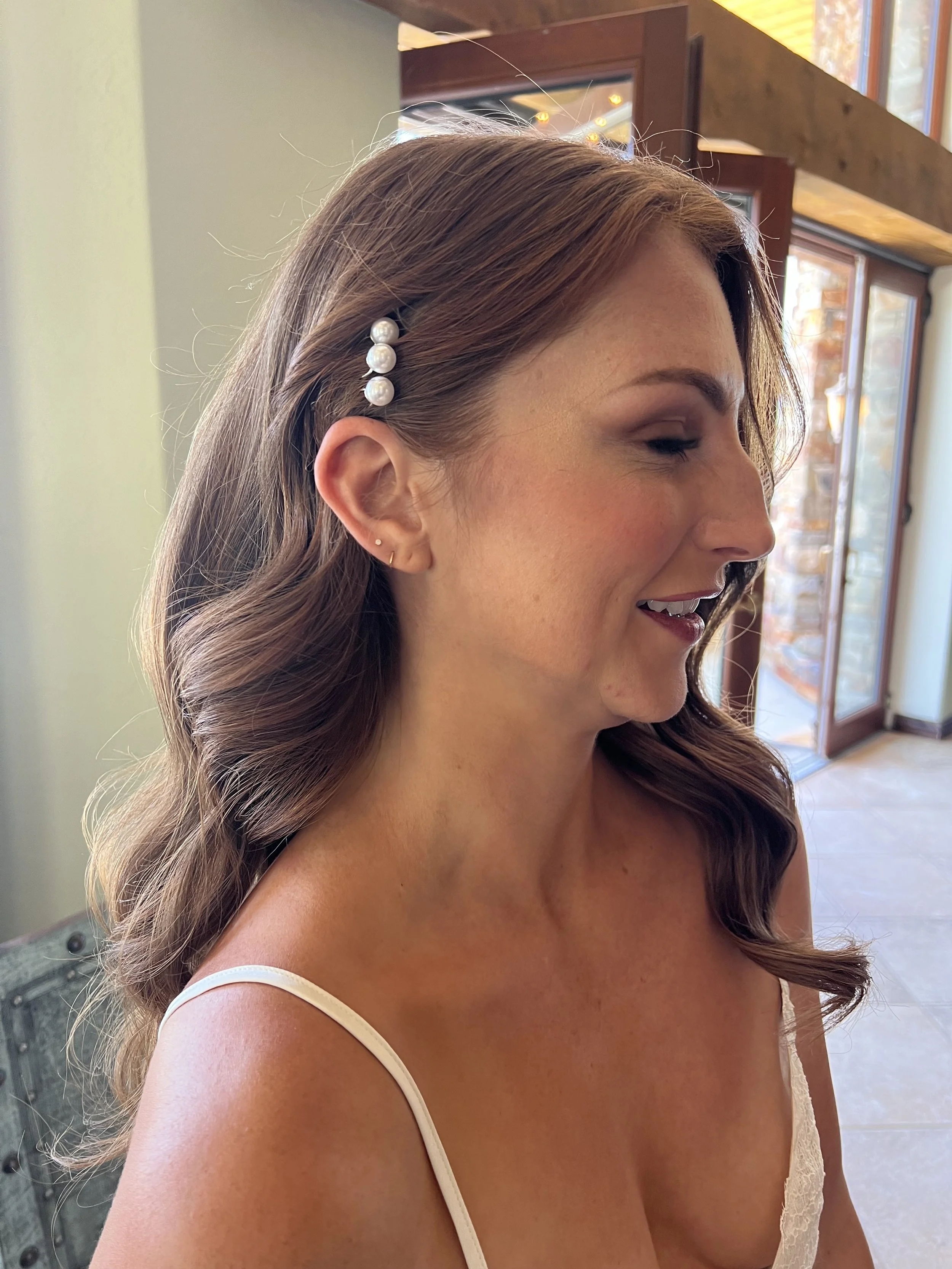 Gold Mountain Ranch - Hollywood waves - auburn hair - extensions - bridal hair - Ouray, Colorado