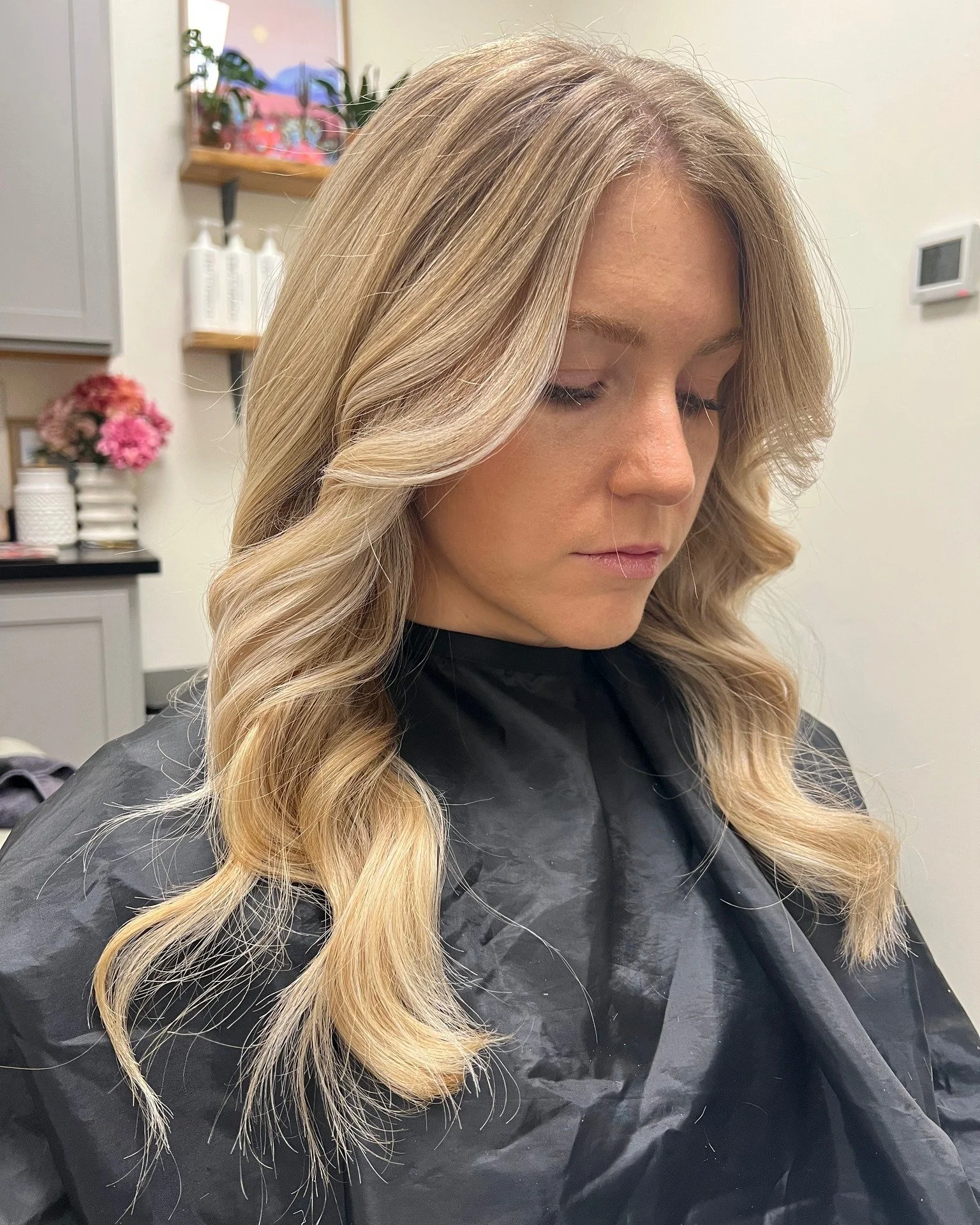 A few weeks before her wedding, my bride sat in my chair, holding her coffee and scrolling through photos of her dream hairstyle. ✨

She wanted something soft, romantic, and timeless &mdash; but as we talked, I explained how her color would play a hu