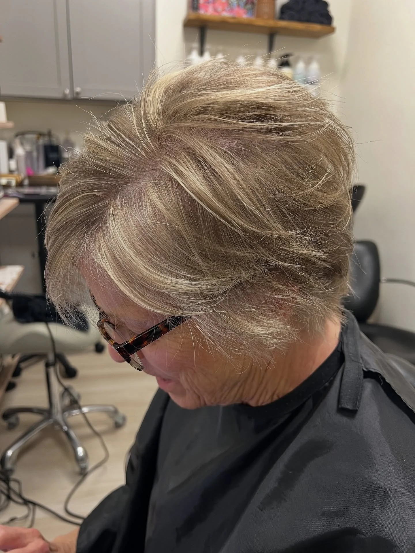 Some days, behind the chair move a little faster than others &mdash; I&rsquo;m finishing one guest, and grabbing my phone for a quick photo before my client rushes off to their day. 

The lighting isn&rsquo;t always perfect, the cape might still be o