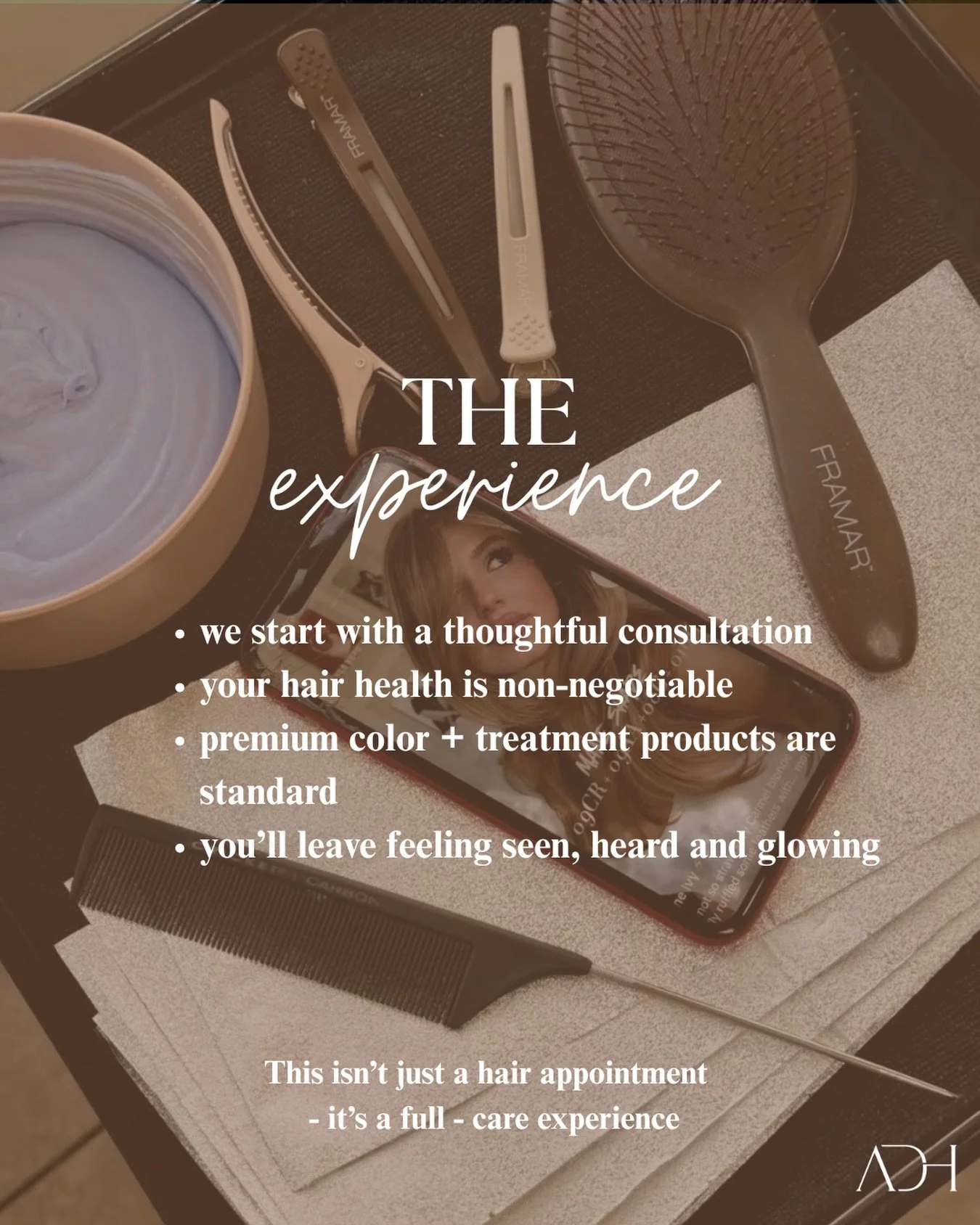 Curious what it&rsquo;s like to sit in my chair? 

I believe in calm, customized appointments with great energy, honesty, elevated haircare that actually works, and elevated results. 

To learn more about my services, check out www.annjidoeshair.com