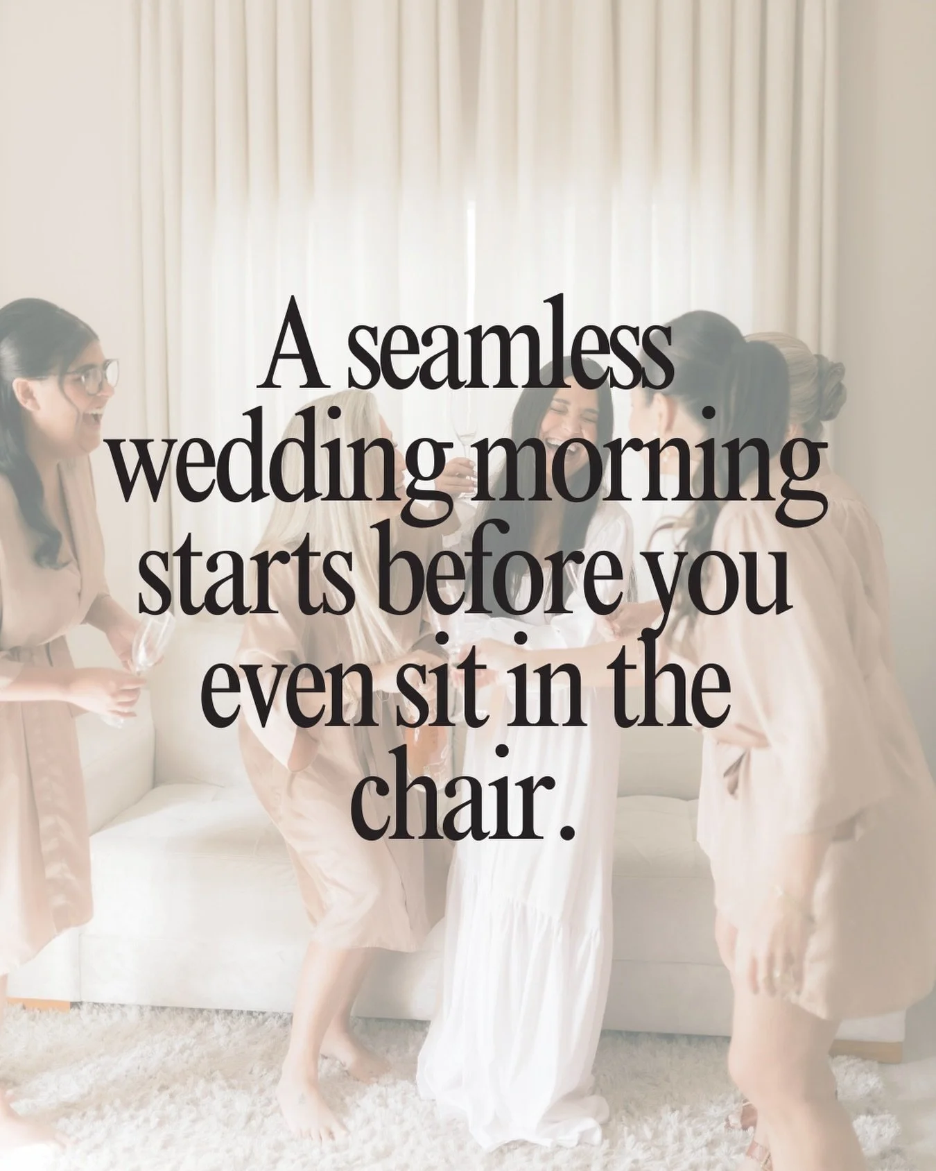 One of the most important (and overlooked) parts of your wedding morning prep:
 Your hair must be 100% CLEAN AND DRY before styling begins&mdash;for both the bride and every bridal party member.

Why it matters&mdash;
 OIL doesn&rsquo;t style well, i
