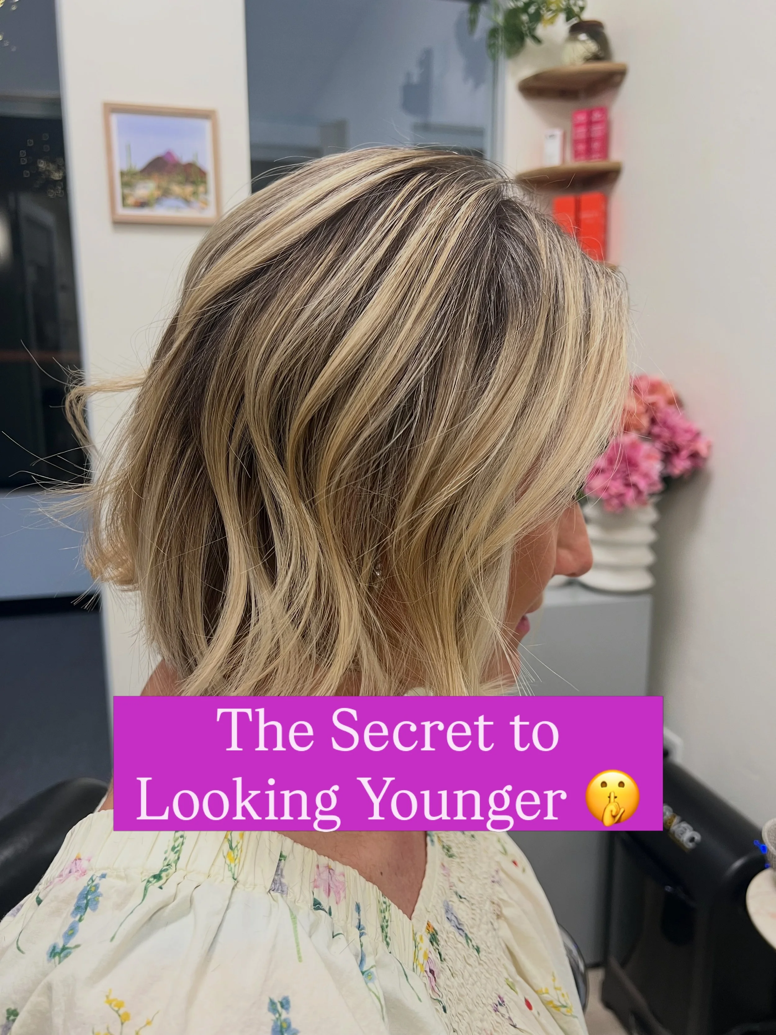 The secret to looking brighter, softer, and more youthful? ✨ 

A lived-in blonde.

Unlike harsh, solid, high-maintenance blondes; a lived-in blonde is designed with depth at the root and soft ribbons of brightness throughout the hair. The result is a