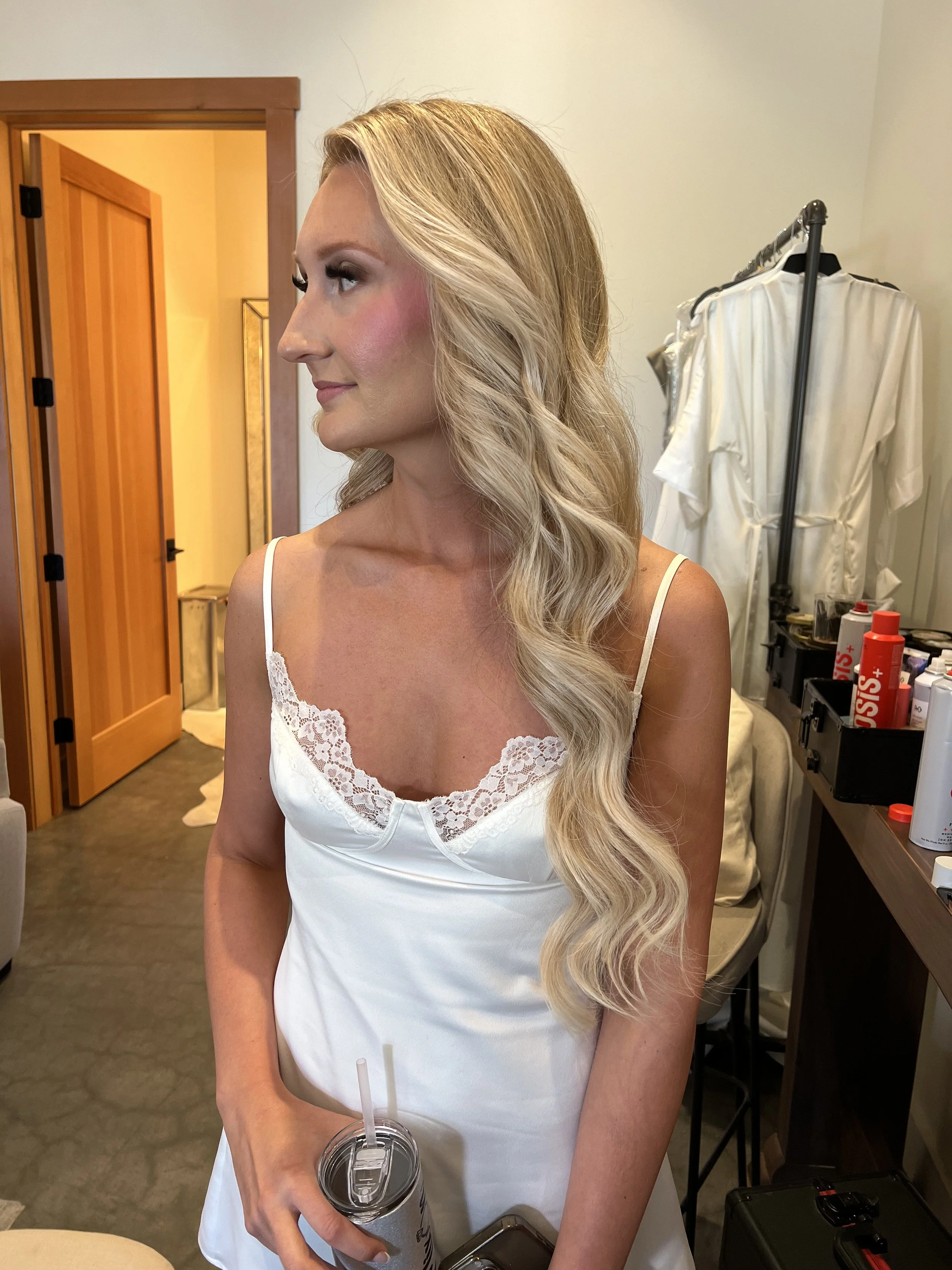Storm King Mountain Ranch - Hollywood waves - blonde hair - extensions - bridal hair - Montrose, Colorado